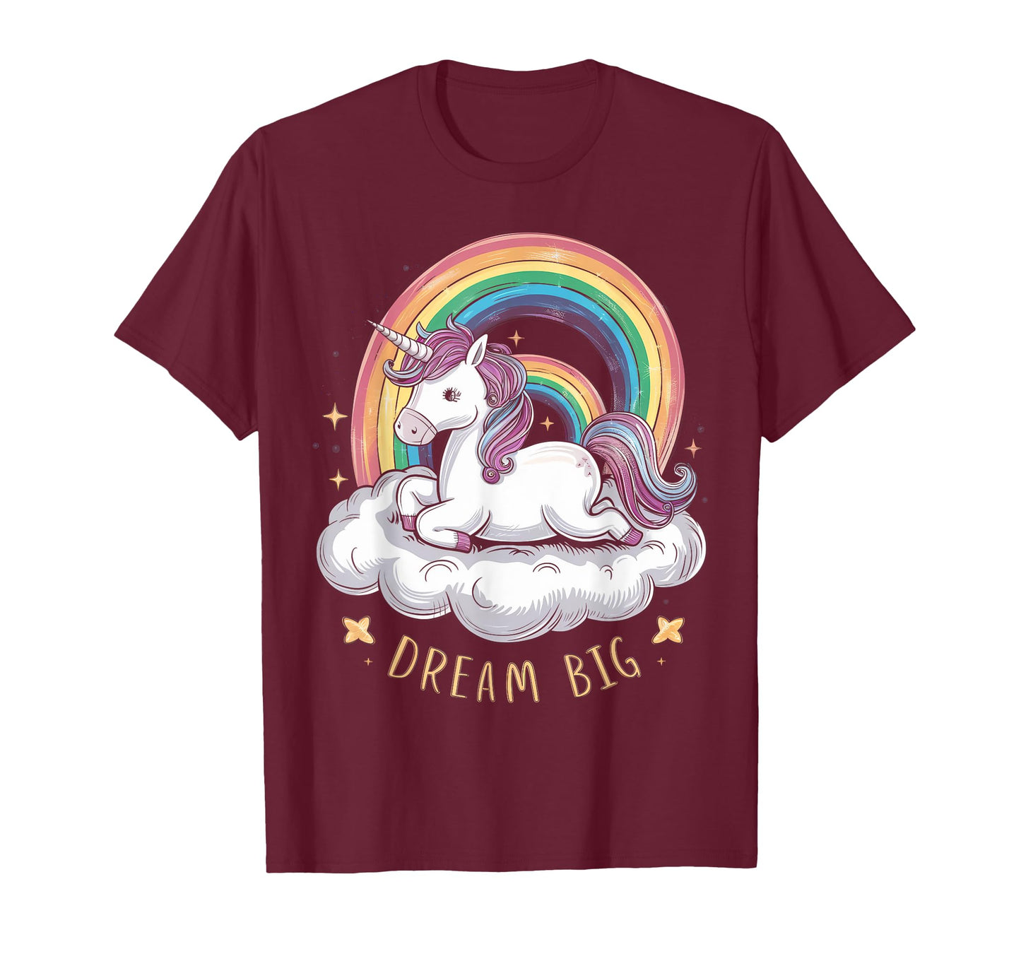 Cute Unicorn on Cloud Rainbow Dream Big for Unicorn Lovers T-Shirt