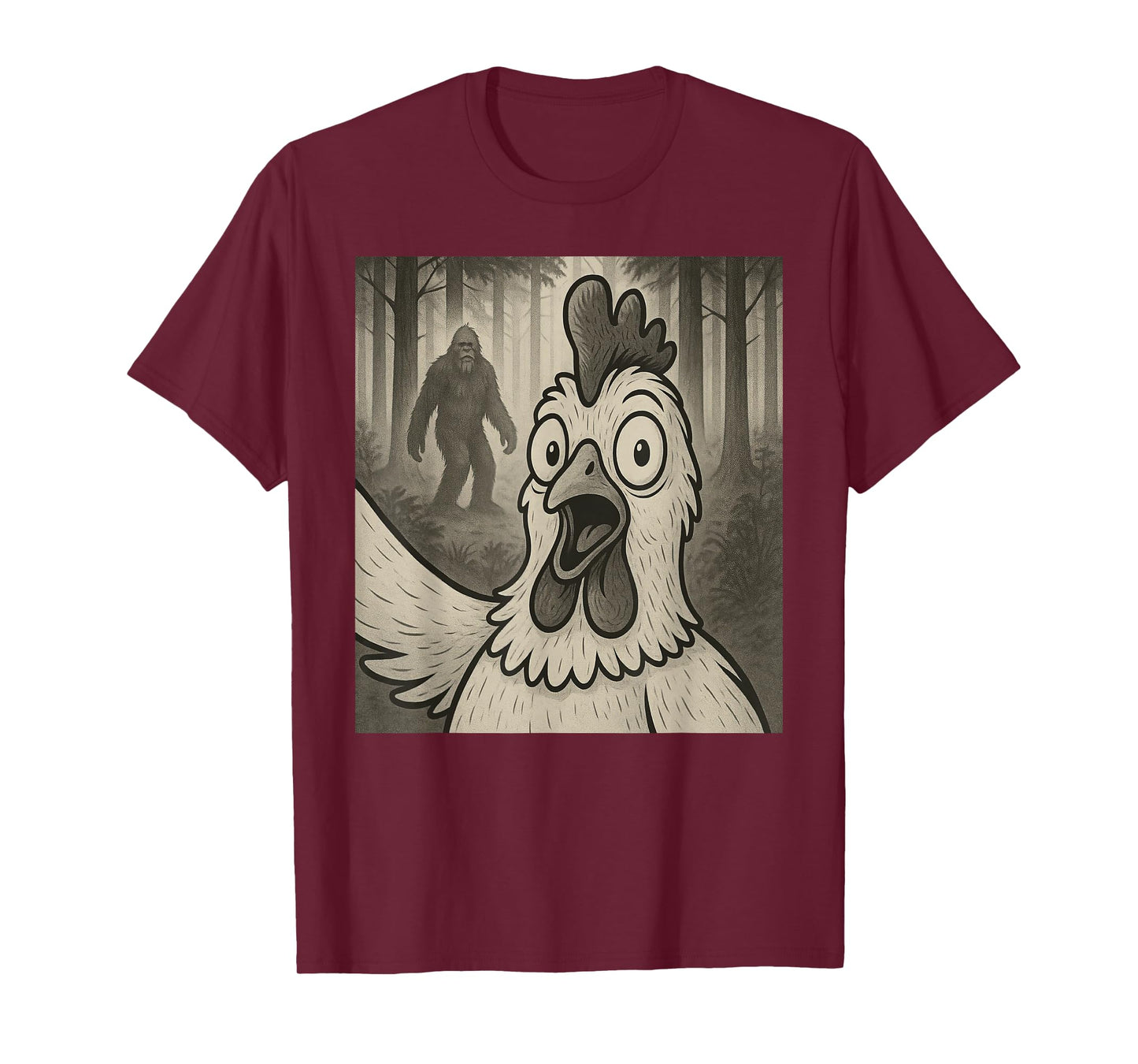 Chicken Selfie With Bigfoot Sasquatch Funny T-Shirt