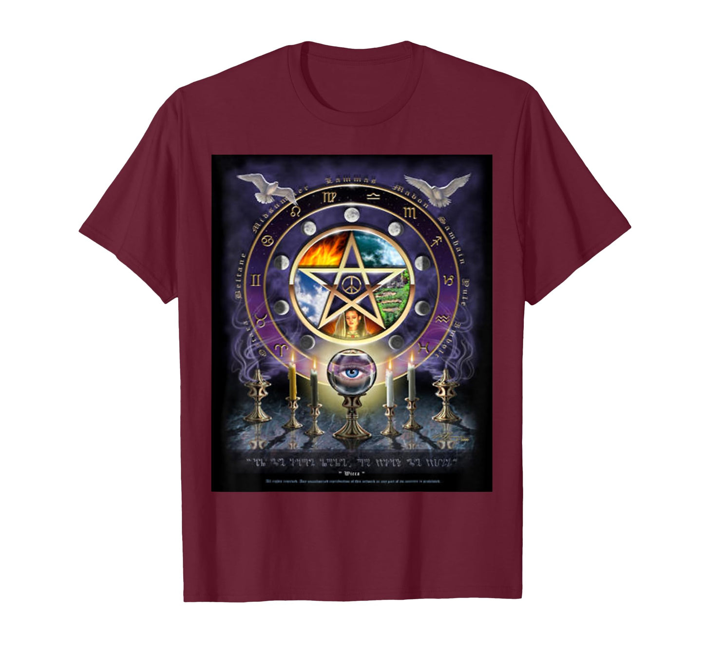 Witches Magical Altar Pentagram Witchcraft Pagan Wicca T-Shirt