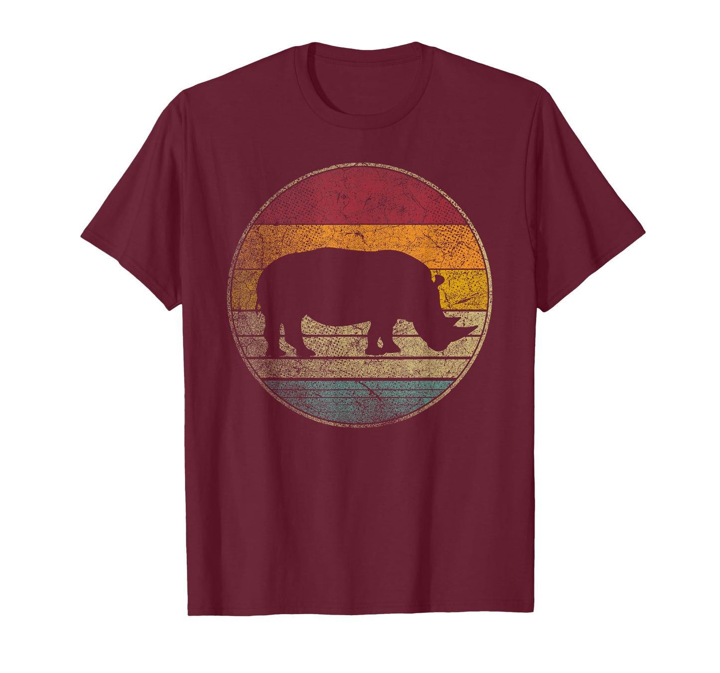Rhino Rhinoceros Vintage Distressed Retro Style 70s 80s T-Shirt