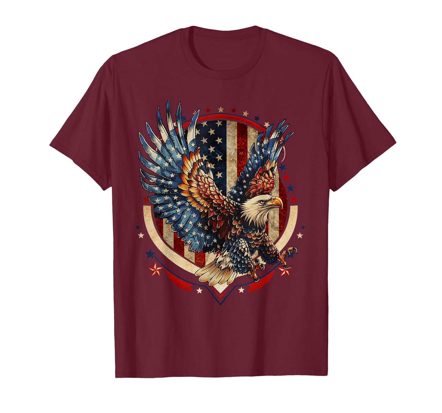 American Bald Eagle USA Flag Patriotic Eagle 4th of July Women Kids Men T-Shirt