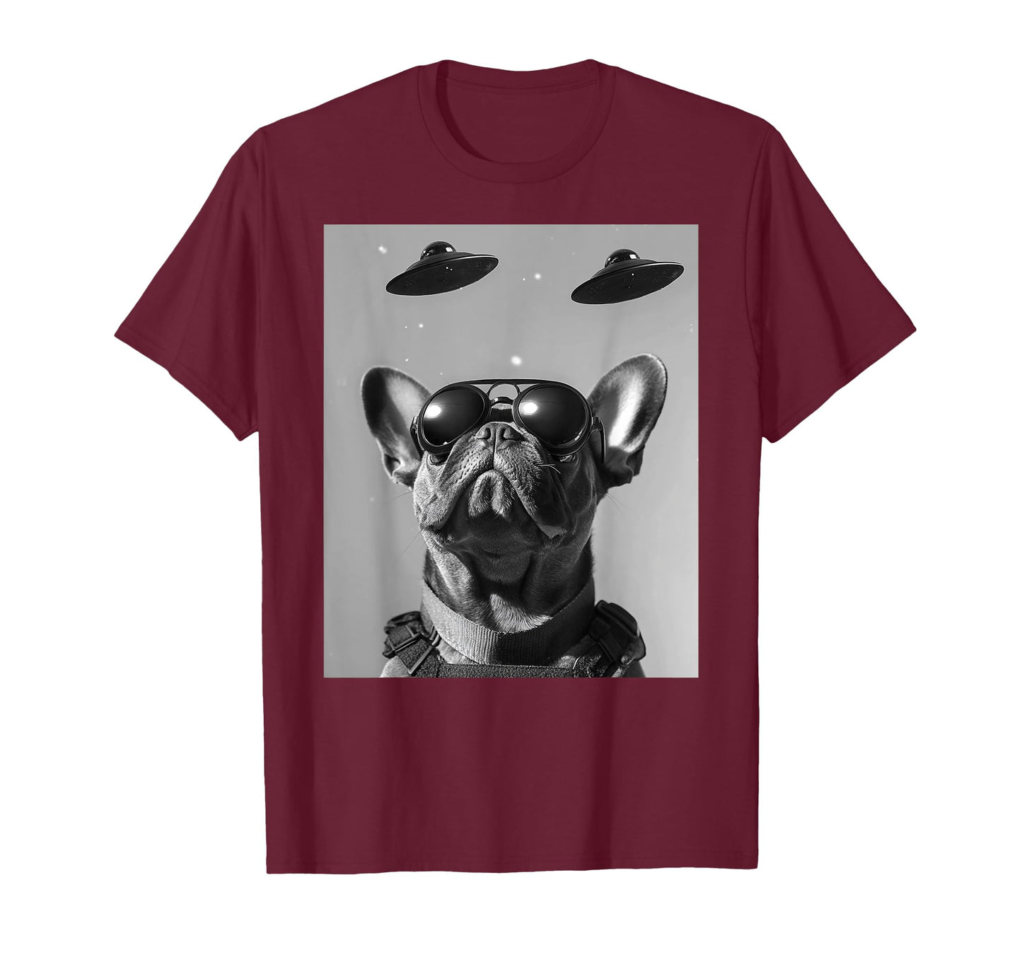 Funny graphic French Bulldog Frenchie UFO Alien Funny weird T-Shirt