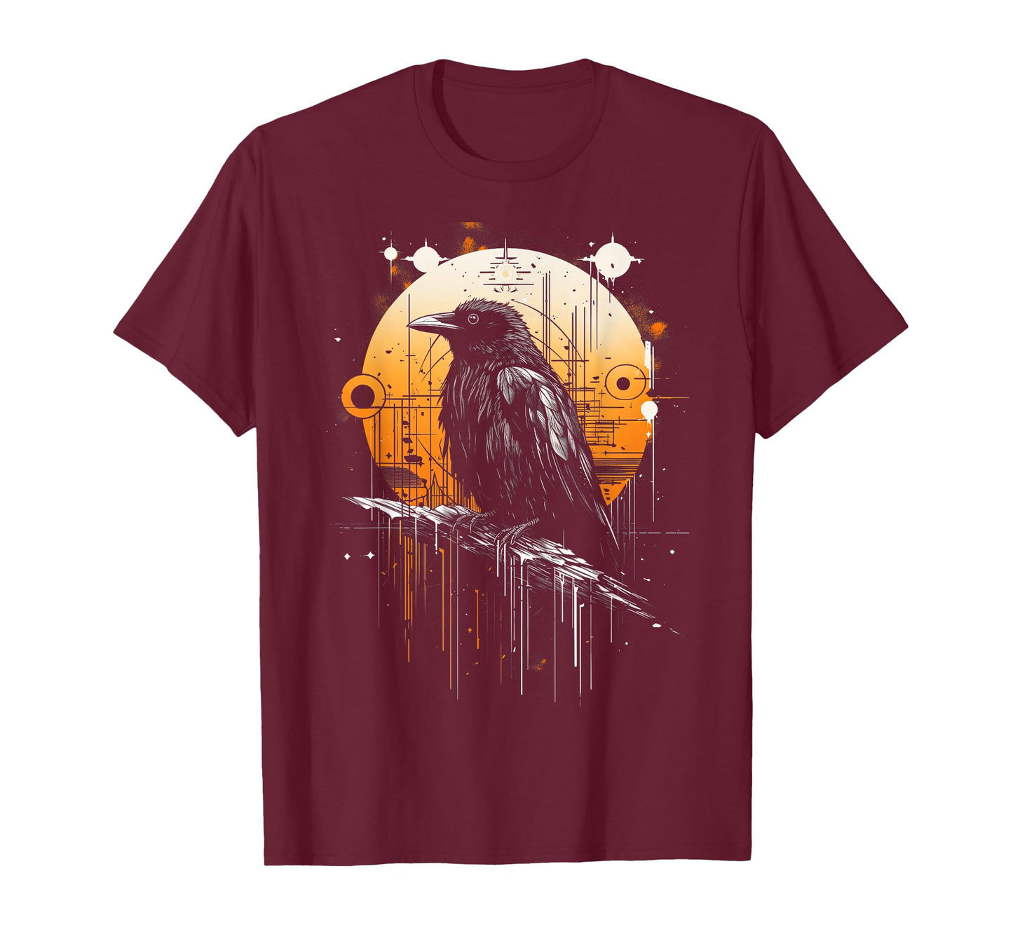 Raven Crow Dark Bird Witchcraft Omens Midnight T-Shirt