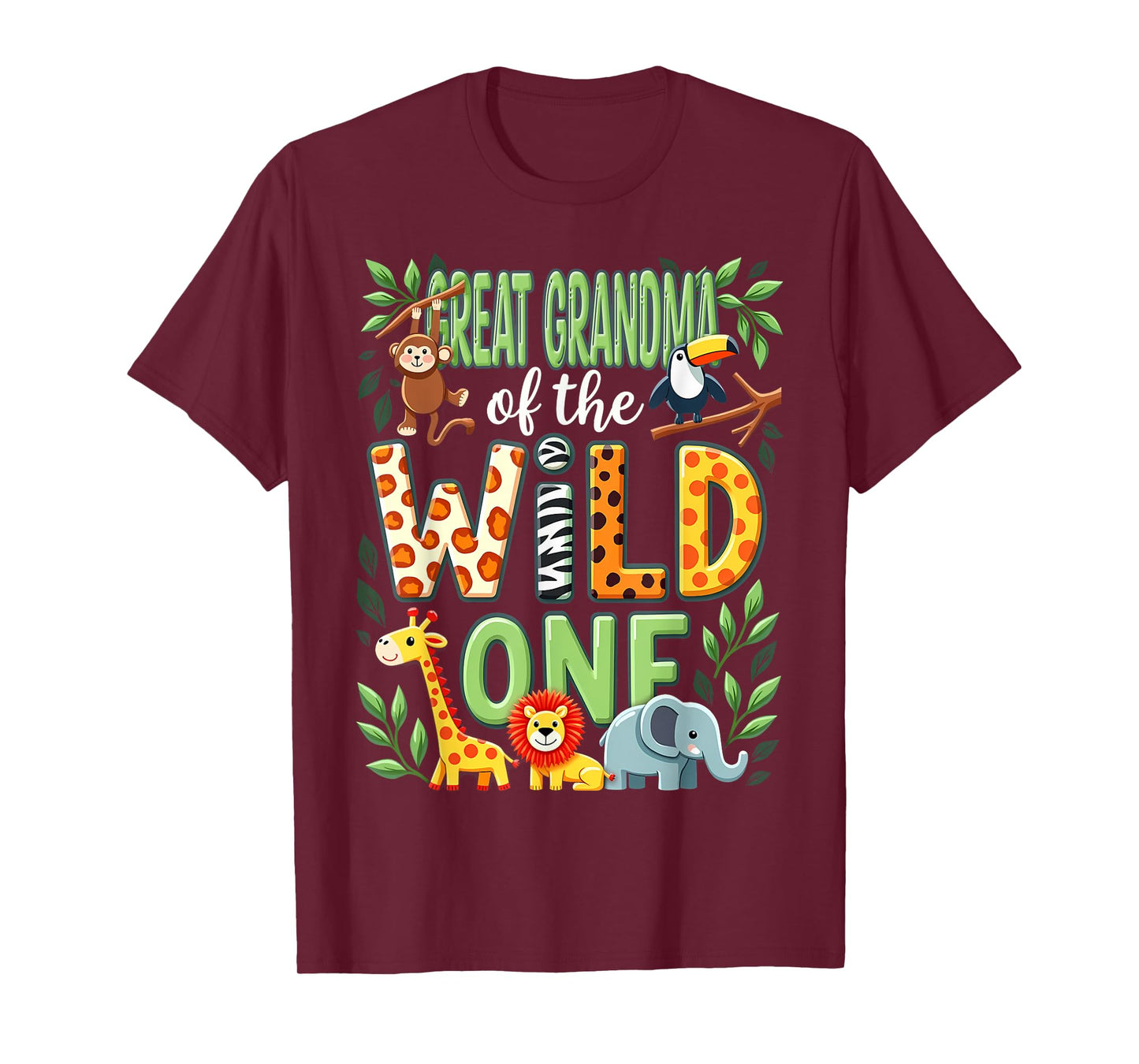 1st Birthday Safari Zoo Great Grandma Of The Wild One T-Shirt