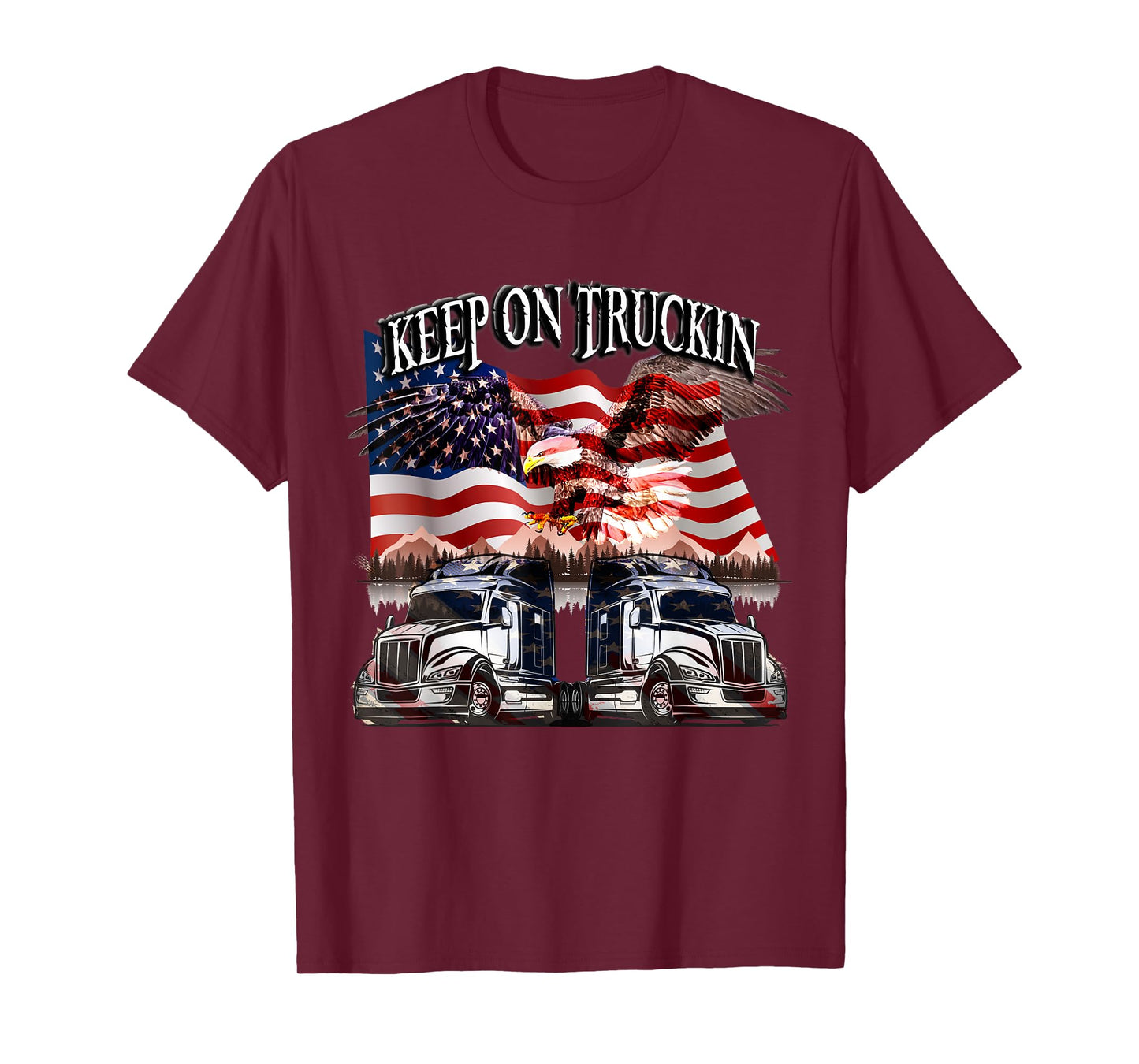 Keep on Truckin. Eagle USA Flag Design T-Shirt