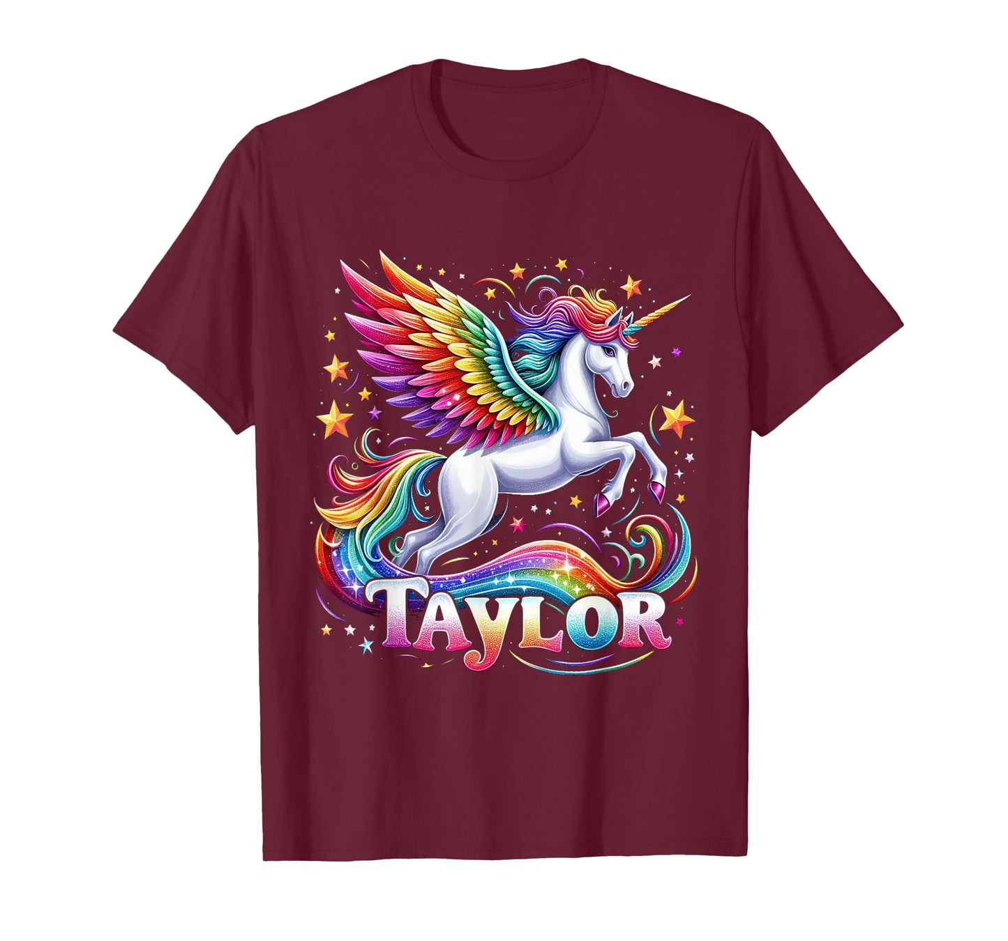 Girl Retro Taylor First Name Personalized Groovy 80's T-Shirt