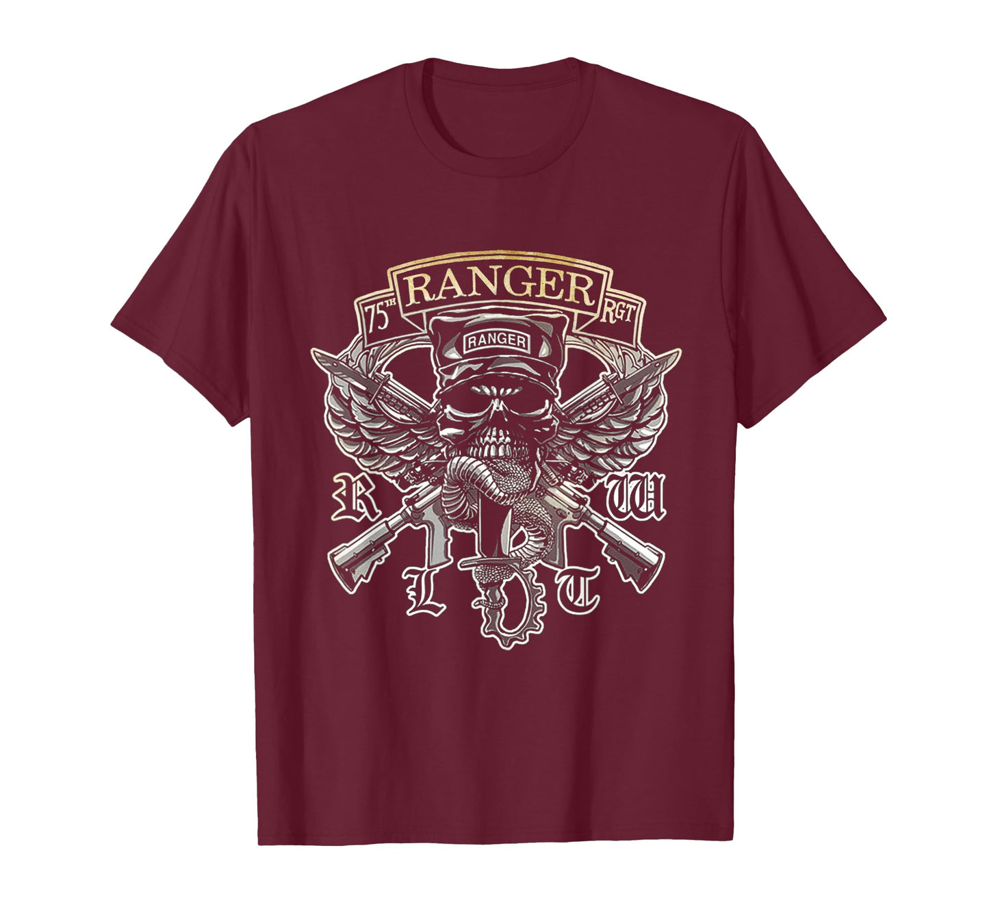 75th Ranger Regiment 95B Skull Patriotic Veterans Day Mens T-Shirt