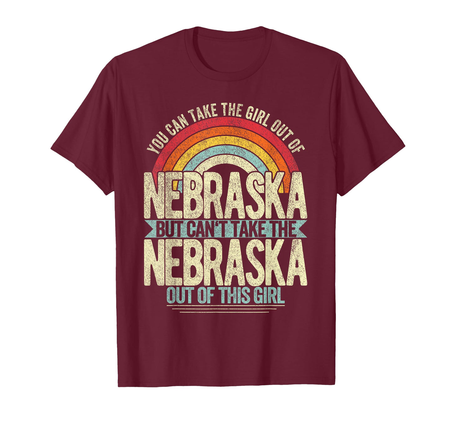 Retro Girl Out Of Nebraska Hometown Home Nebraska T-Shirt