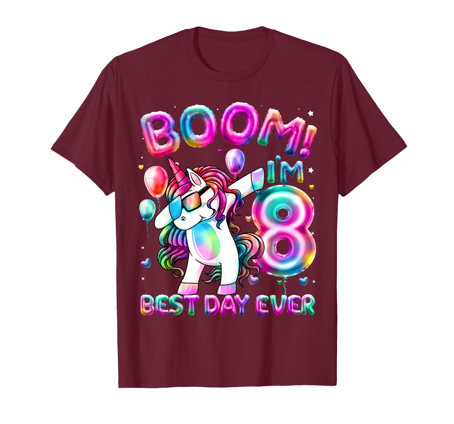 8 Years Old Dabbing Unicorn Gifts 8th Birthday Girl Party T-Shirt