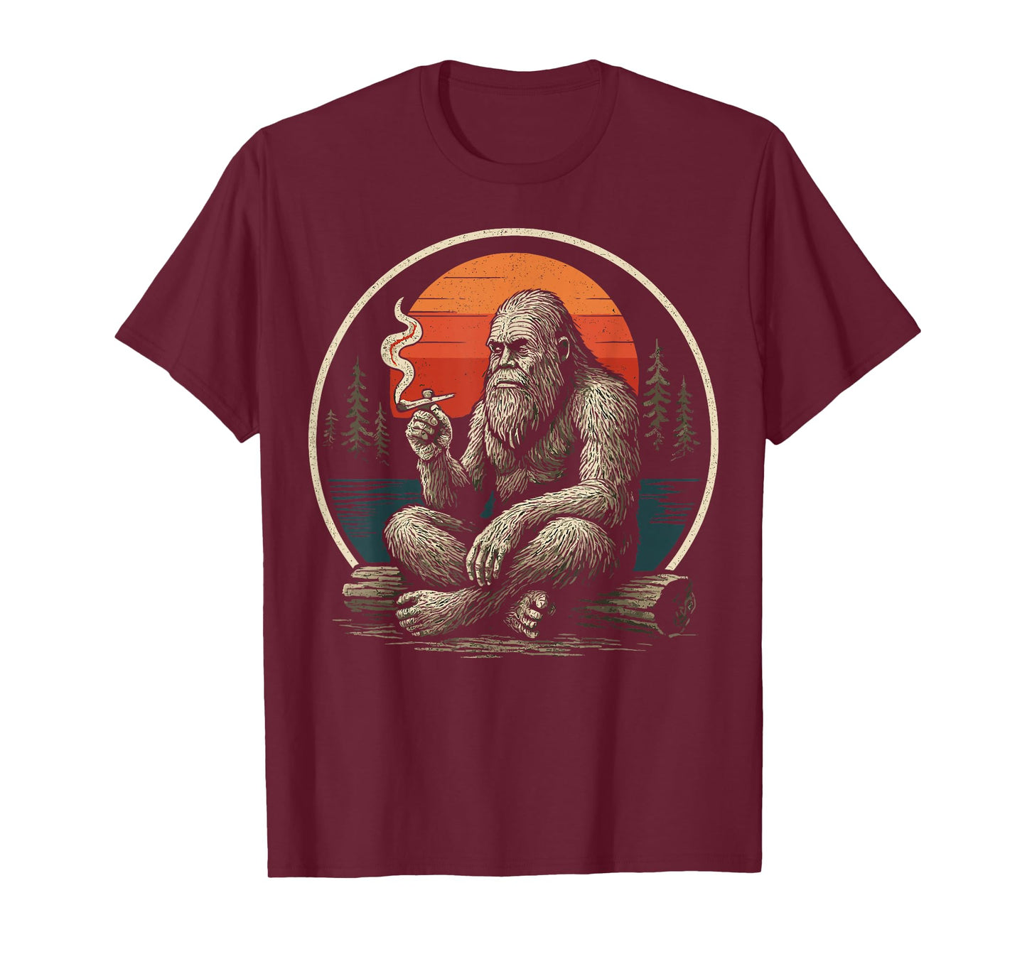 Funny Bigfoot Smoking Joint Nature T-Shirt