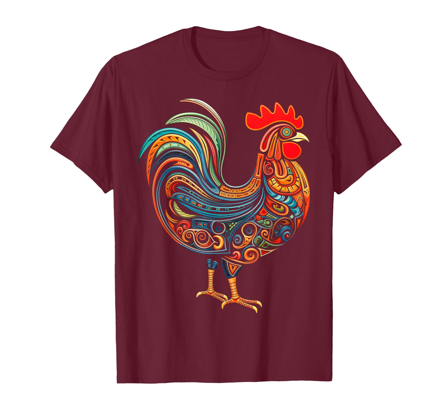 Chicken Mandala Abstract Animal Art Graphic Chicken T-Shirt
