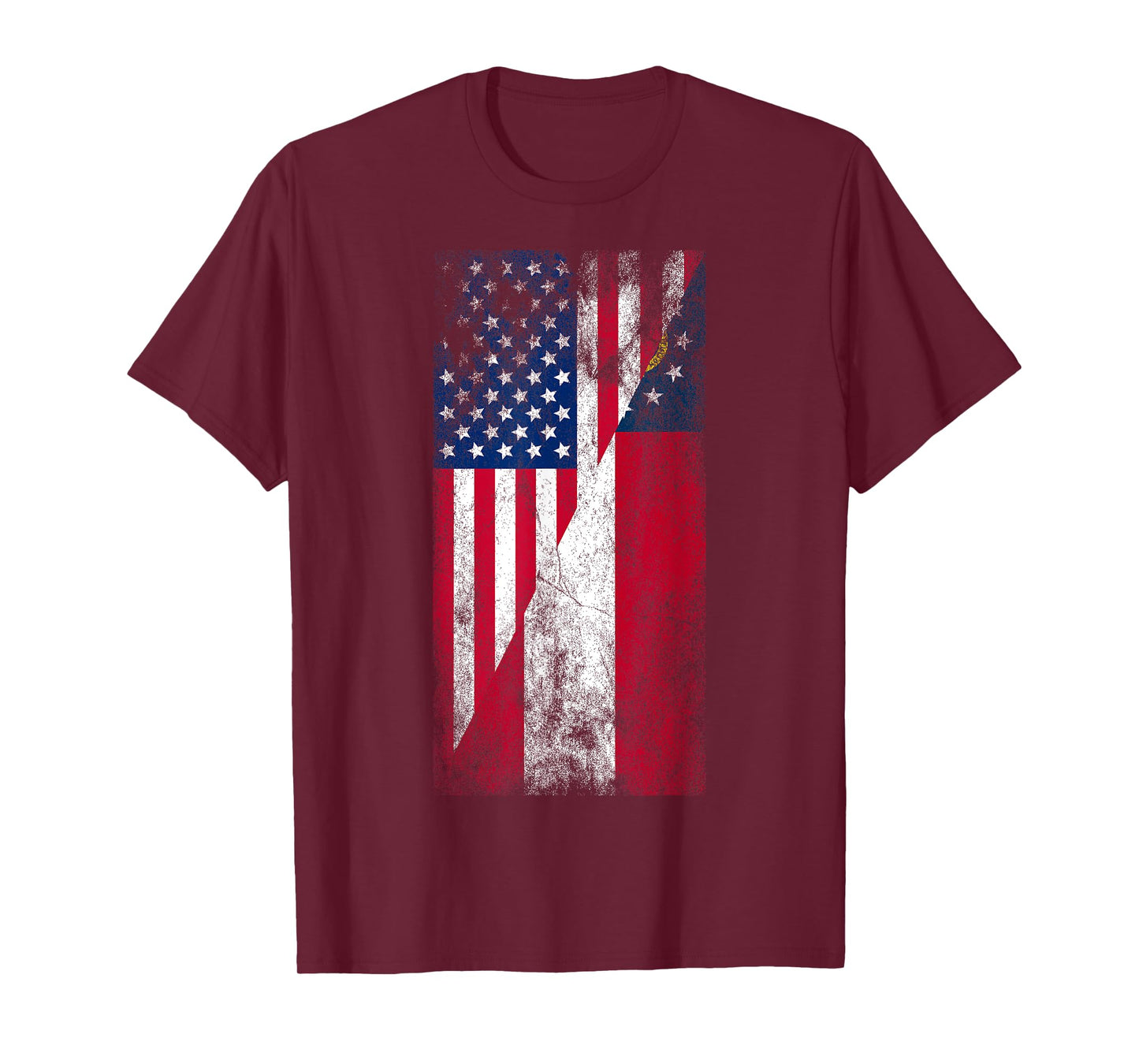 USA & Georgia Flags - American Georgian T-Shirt