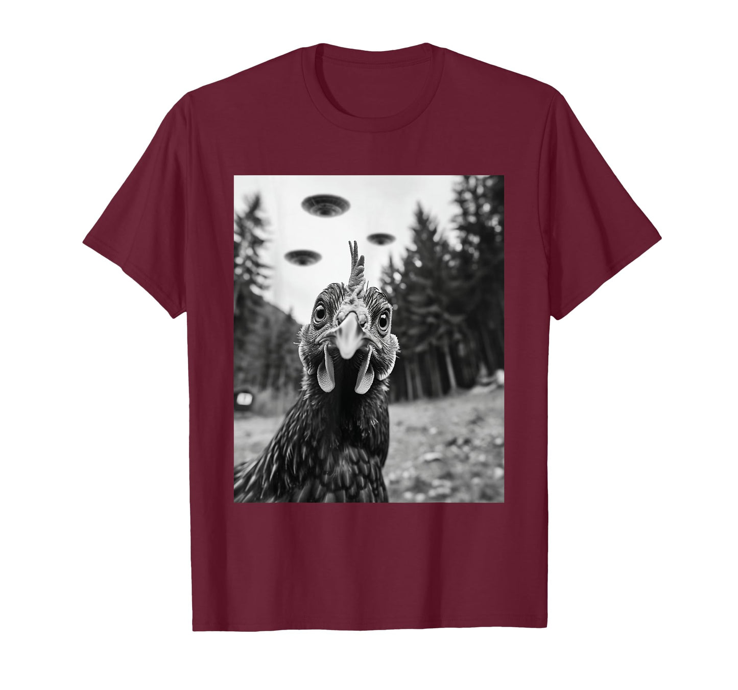 Selfie - Funny Alien Selfie Chicken UFO T-Shirt