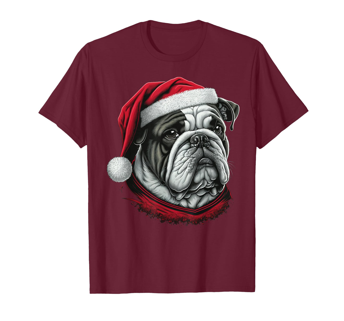 Xmas Bulldog Santa on Christmas Bulldog Men Women Kids T-Shirt