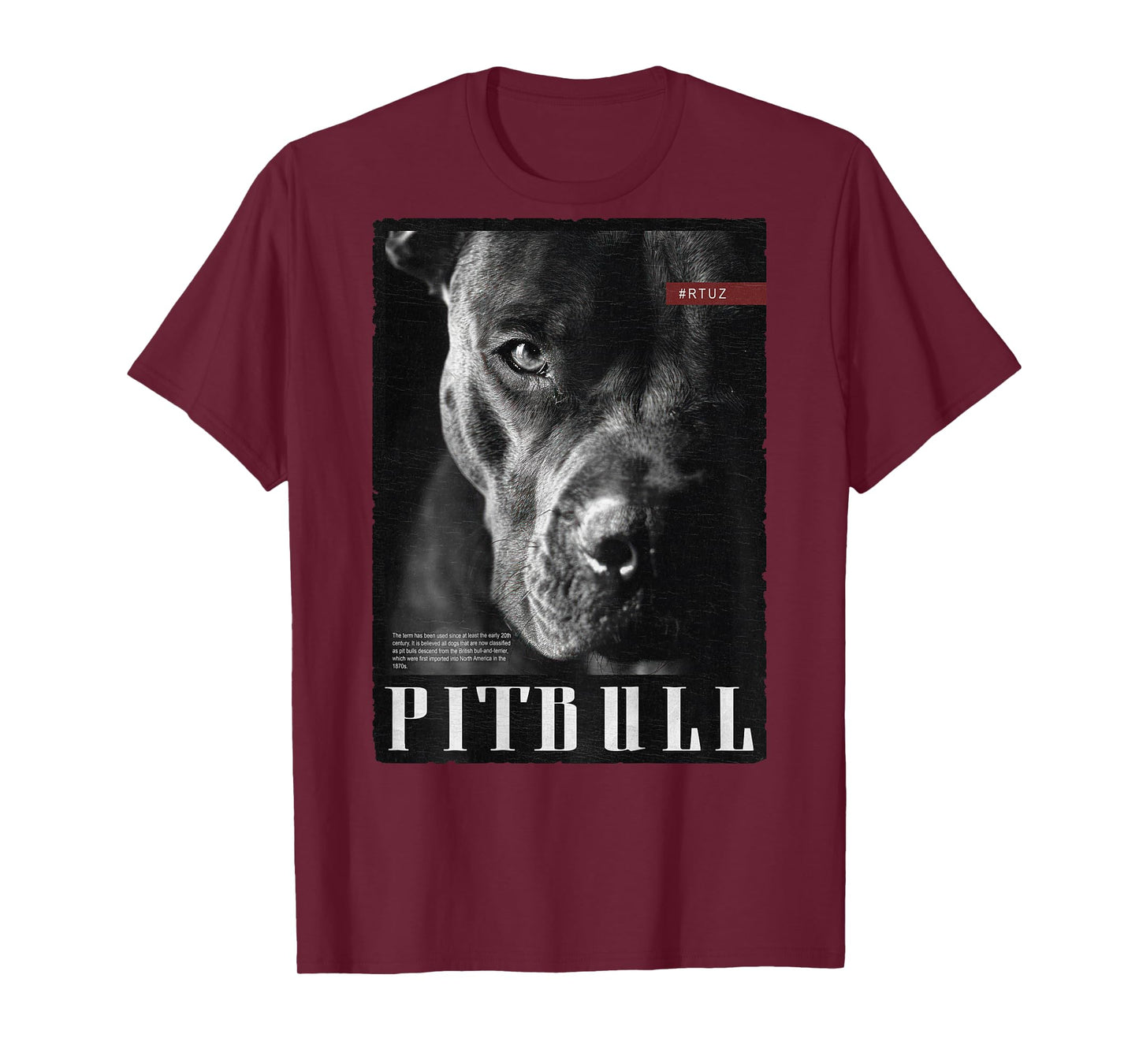 Wild Dog Pit Bull Terrier Portrait Bulldog backprint Pitbull T-Shirt