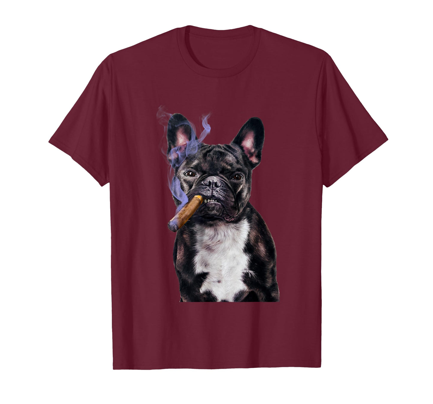 T-Shirt, Gangster French Bull Dog Smoking Cigar, Bad Dog T-Shirt for Men Women