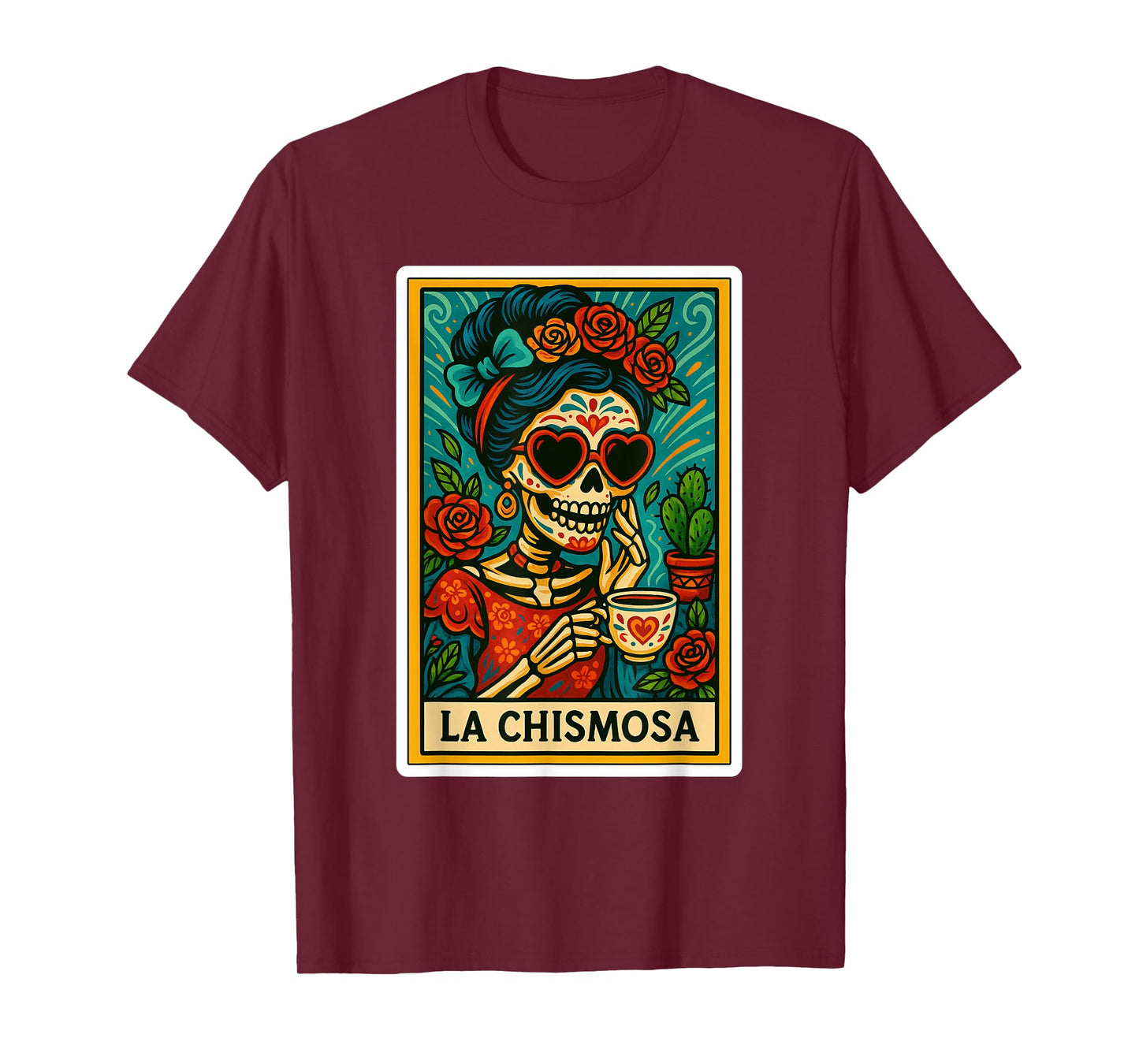 La Chismosa Spanish-Mexican Bingo Card Latinos Skeleton T-Shirt