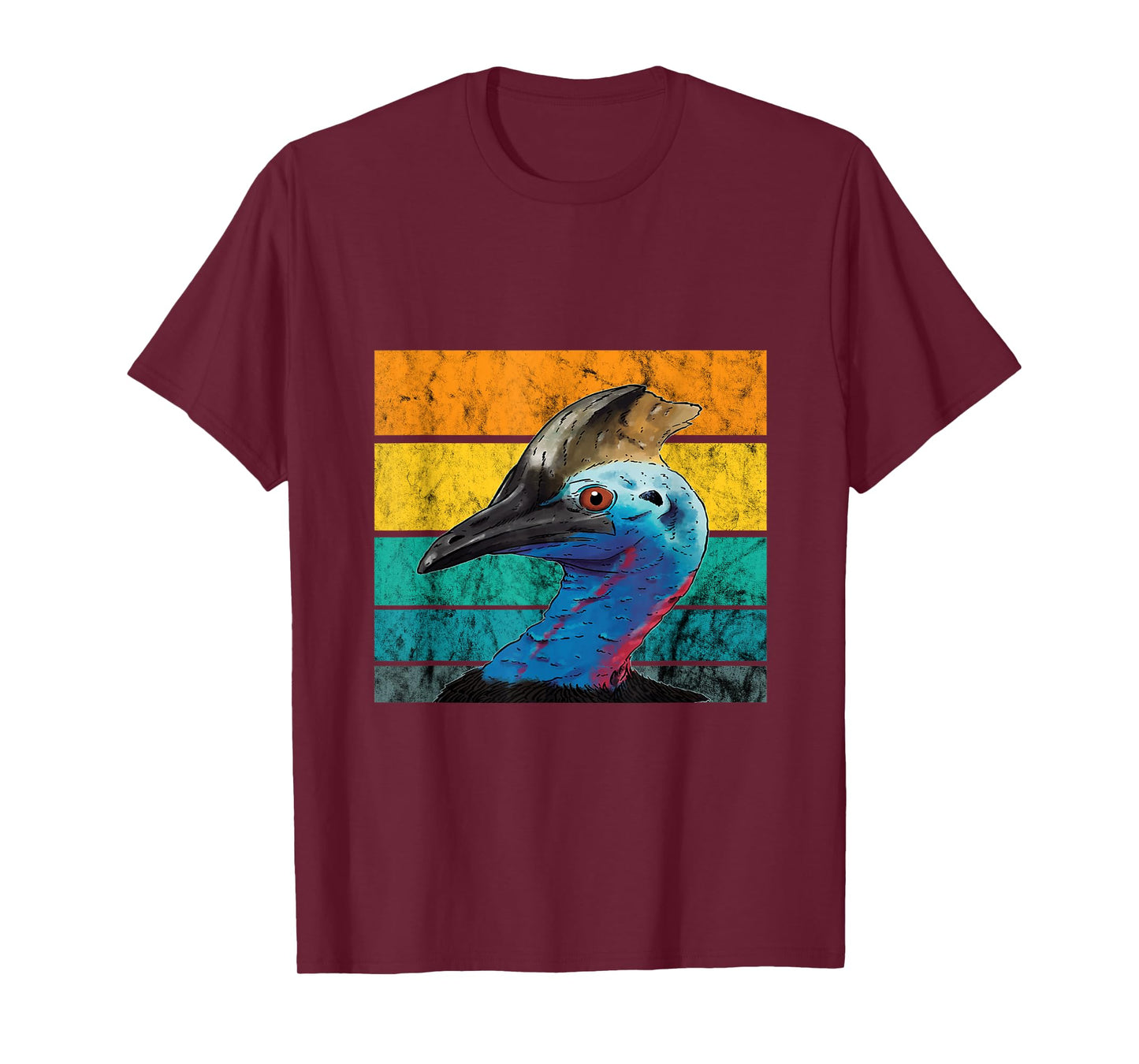 Cassowary Vintage Retro Cassowaries Casque Big Dino Bird T-Shirt