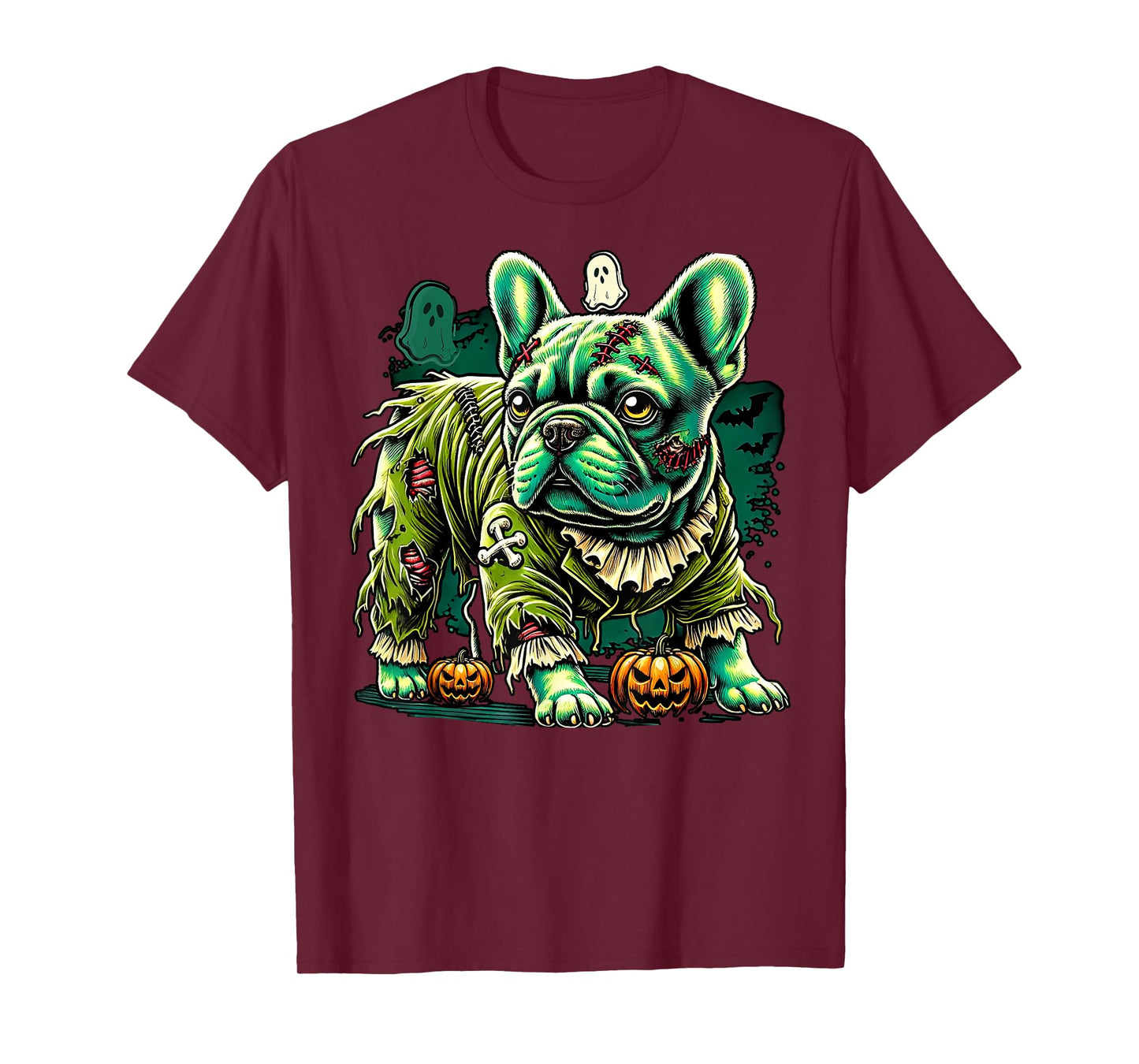 Zombie French Bulldog Halloween Dog Undead Puppy Costume T-Shirt for Men Women