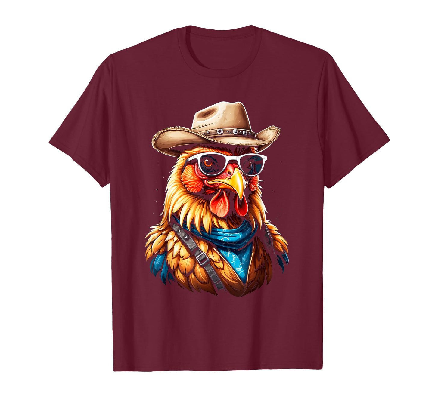 Cool Cowboy Rooster Wearing Sunglasses - Chicken T-Shirt