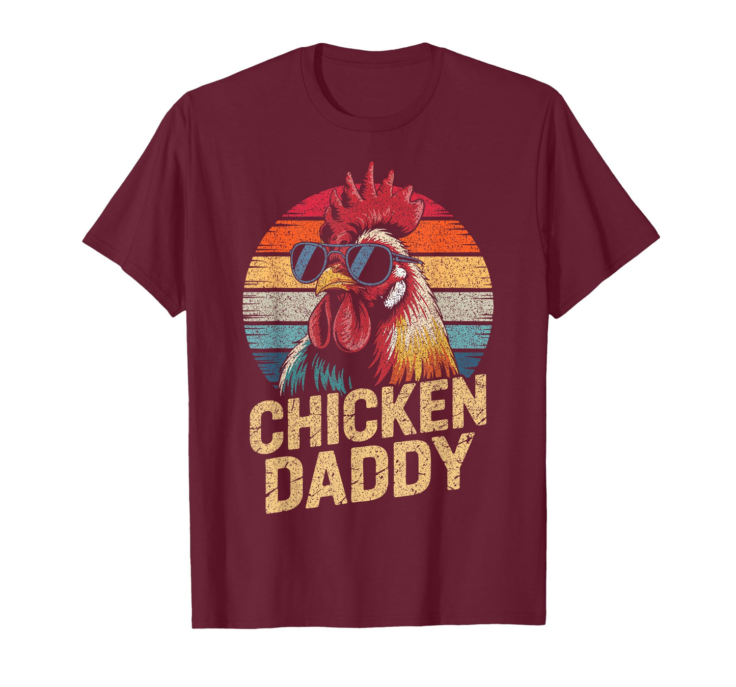 Men Chicken Daddy Vintage Rooster Poultry Farmer Fathers Day T-Shirt