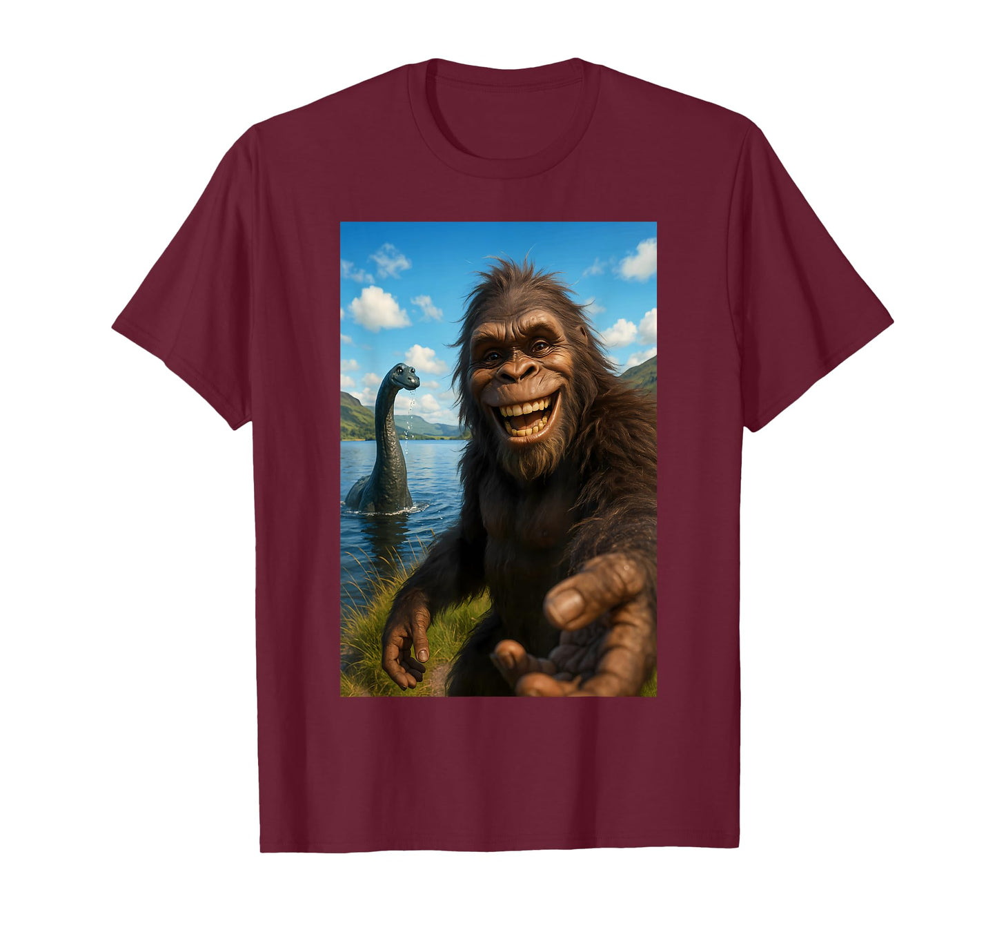 Funny Bigfoot Loch Ness Monster T-Shirt