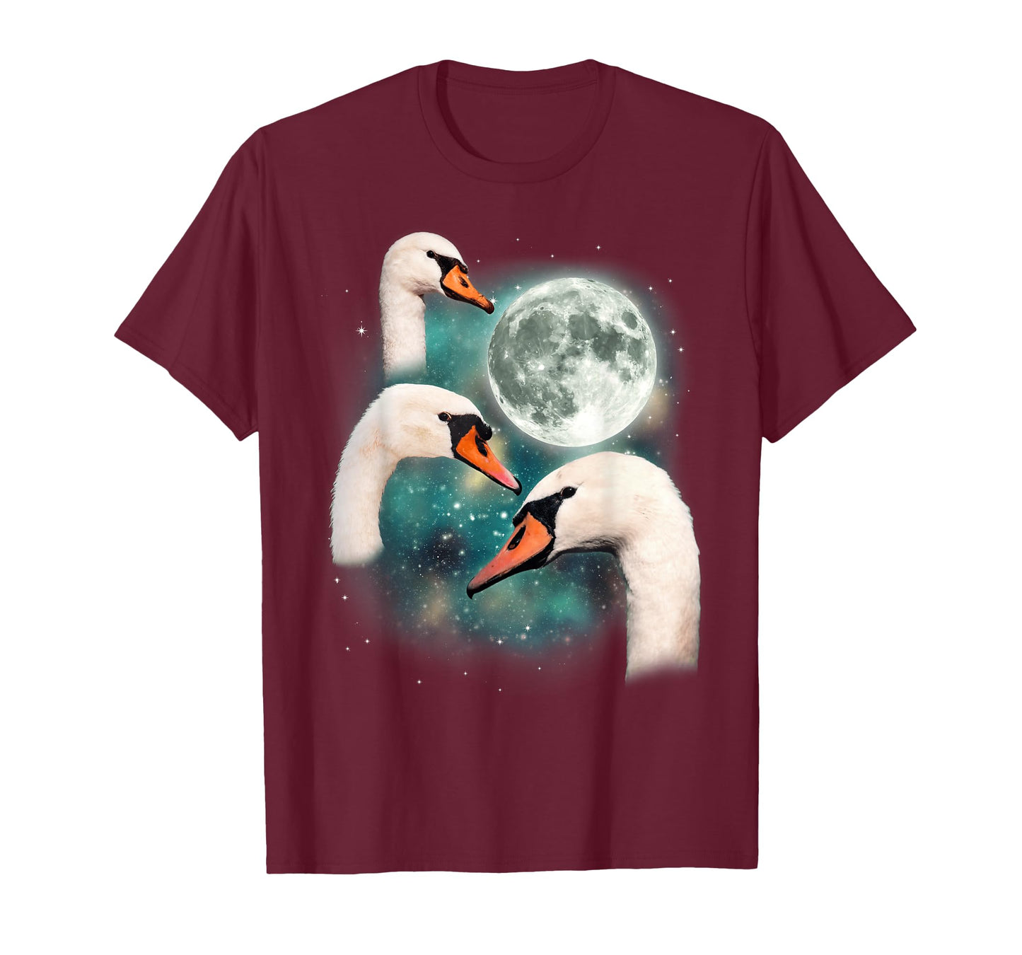 Three Swan Moon | 3 Swans Funny Bird Parody Cursed Meme T-Shirt