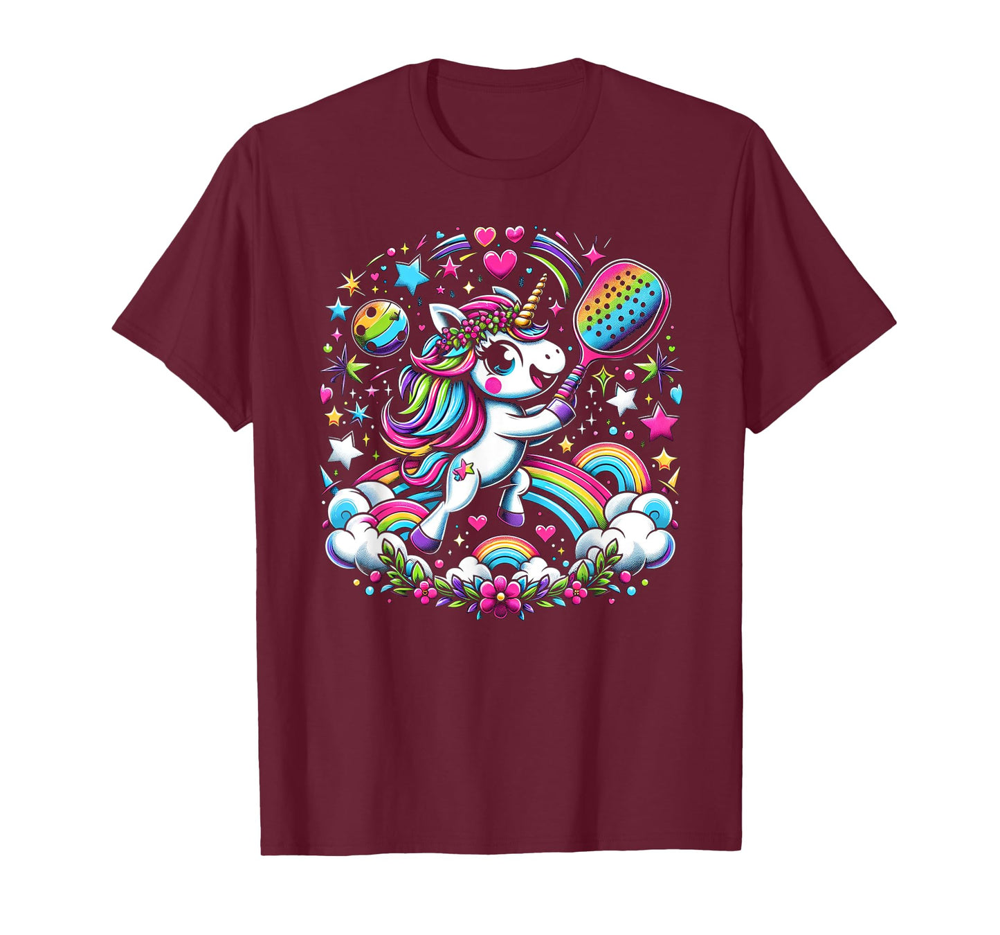 Magical Pickleball Unicorn Rainbow Girls Fancy T-Shirt