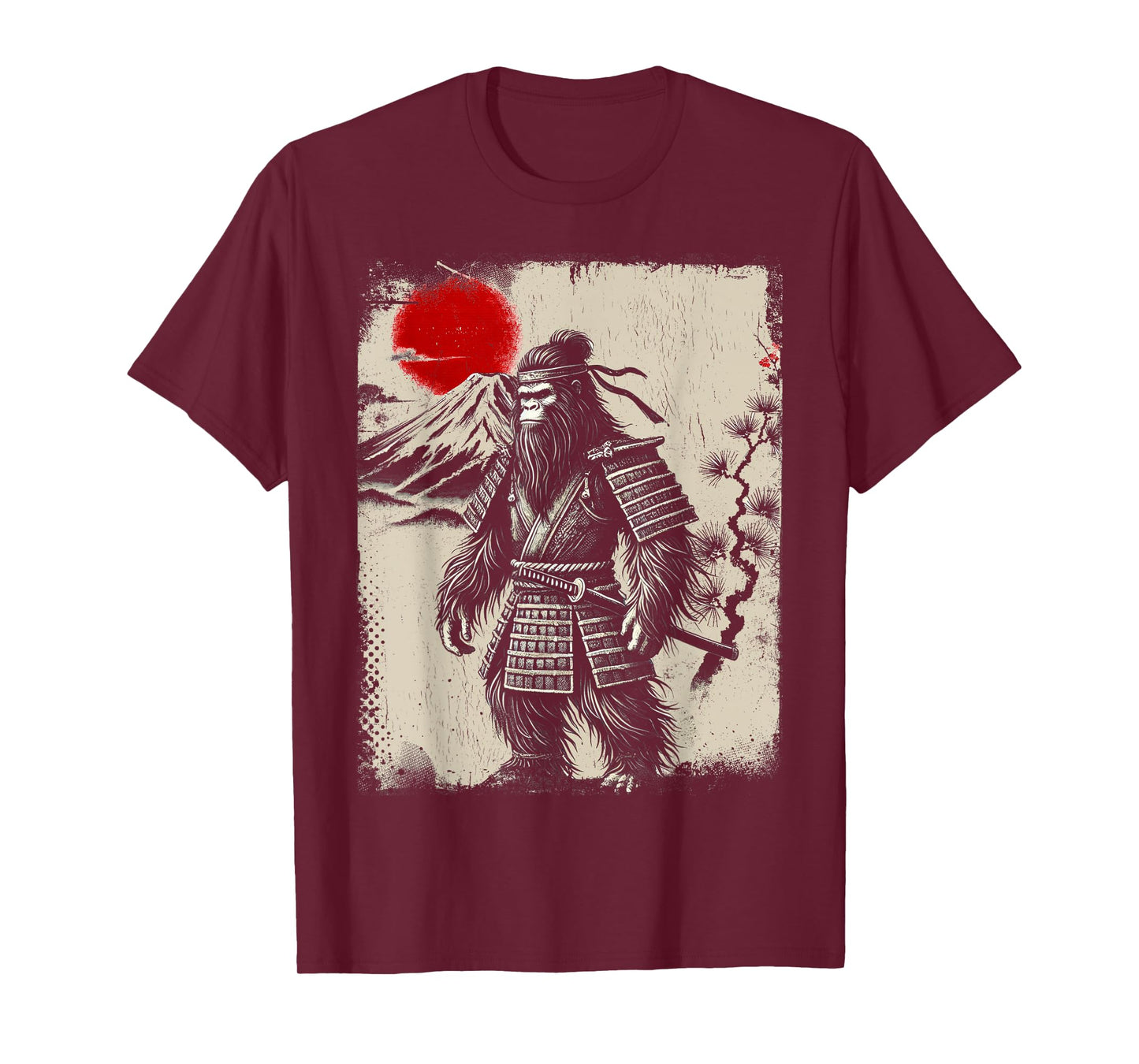 Bigfoot Ninja Art Vintage Japanese Samurai Ukiyo-e Bigfoot T-Shirt