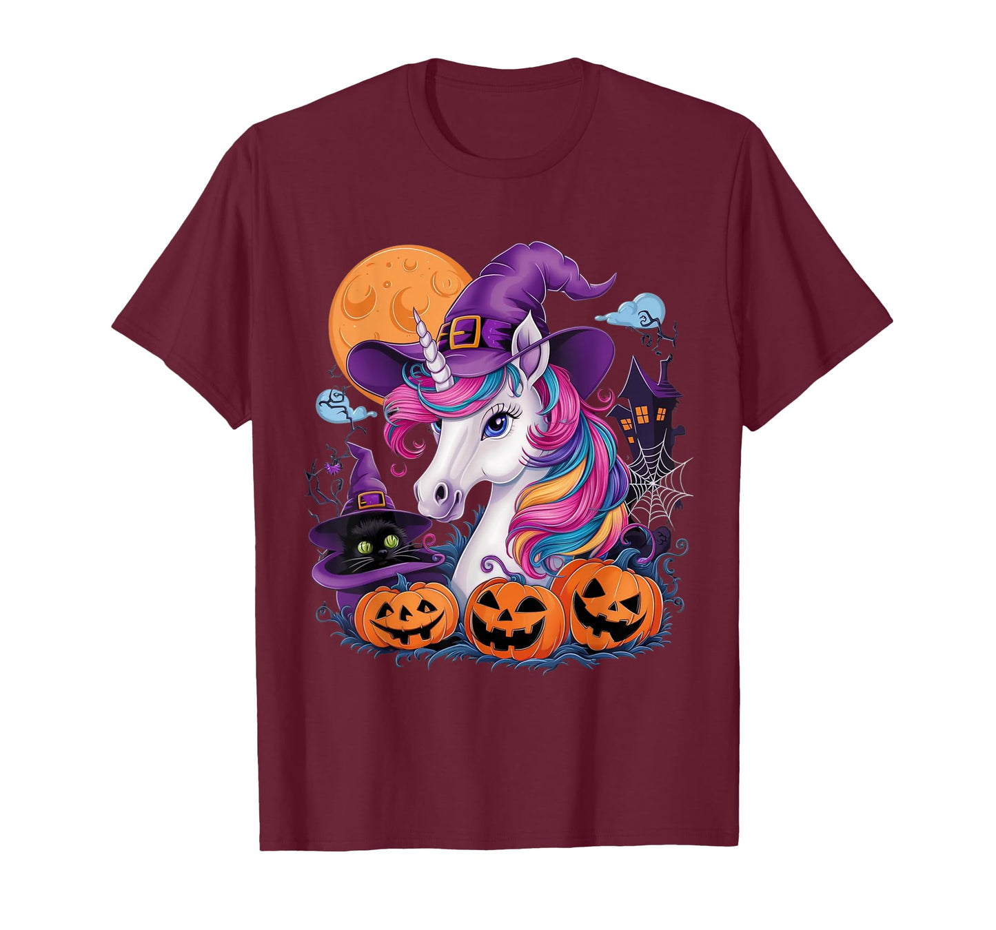 Unicorn Witch Halloween Unicorn Womens T-Shirt