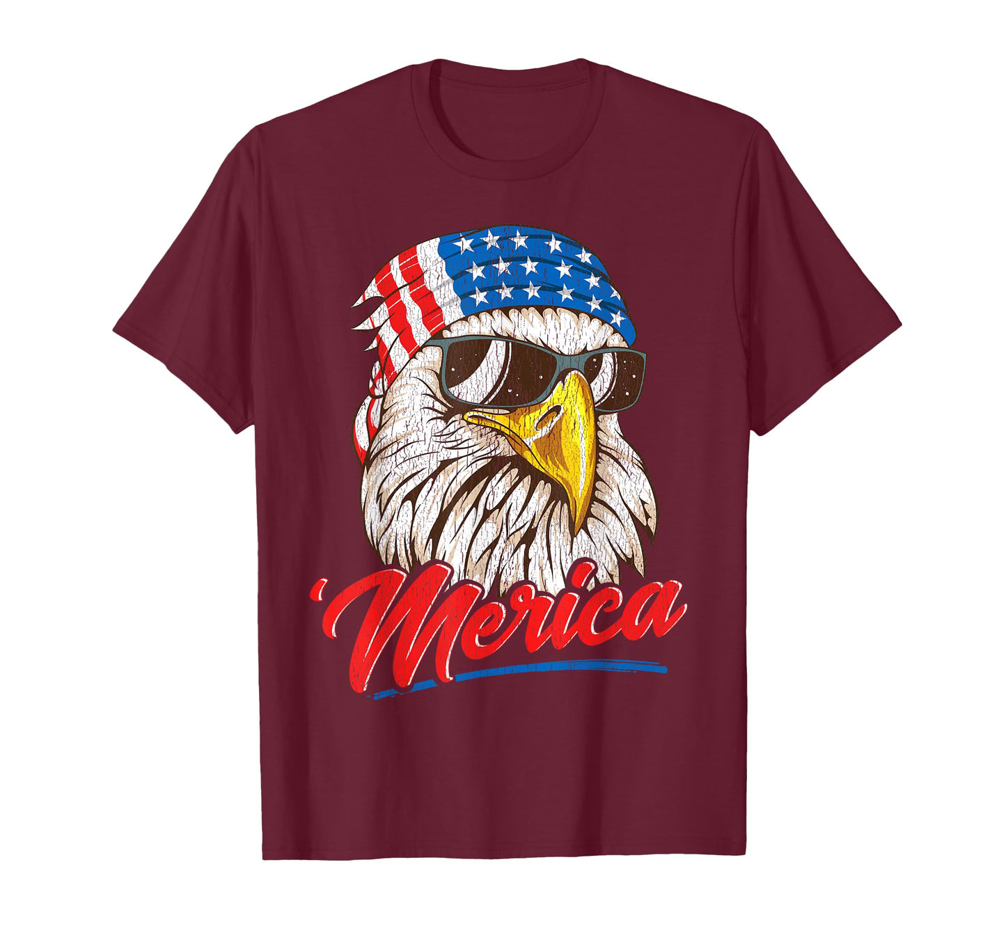 Bald Eagle Merica 80s Mullet Eagle America USA 4th of July T-Shirt for Women Men