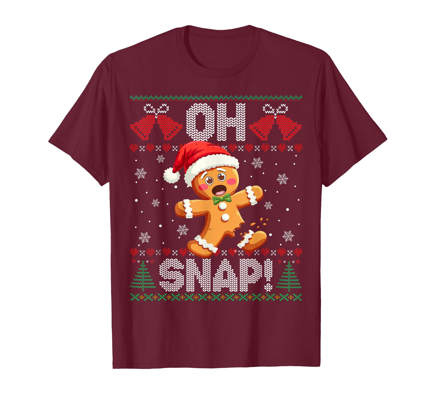 Funny Gingerbread Man Oh Snap Christmas Ugly Xmas Sweater T-Shirt