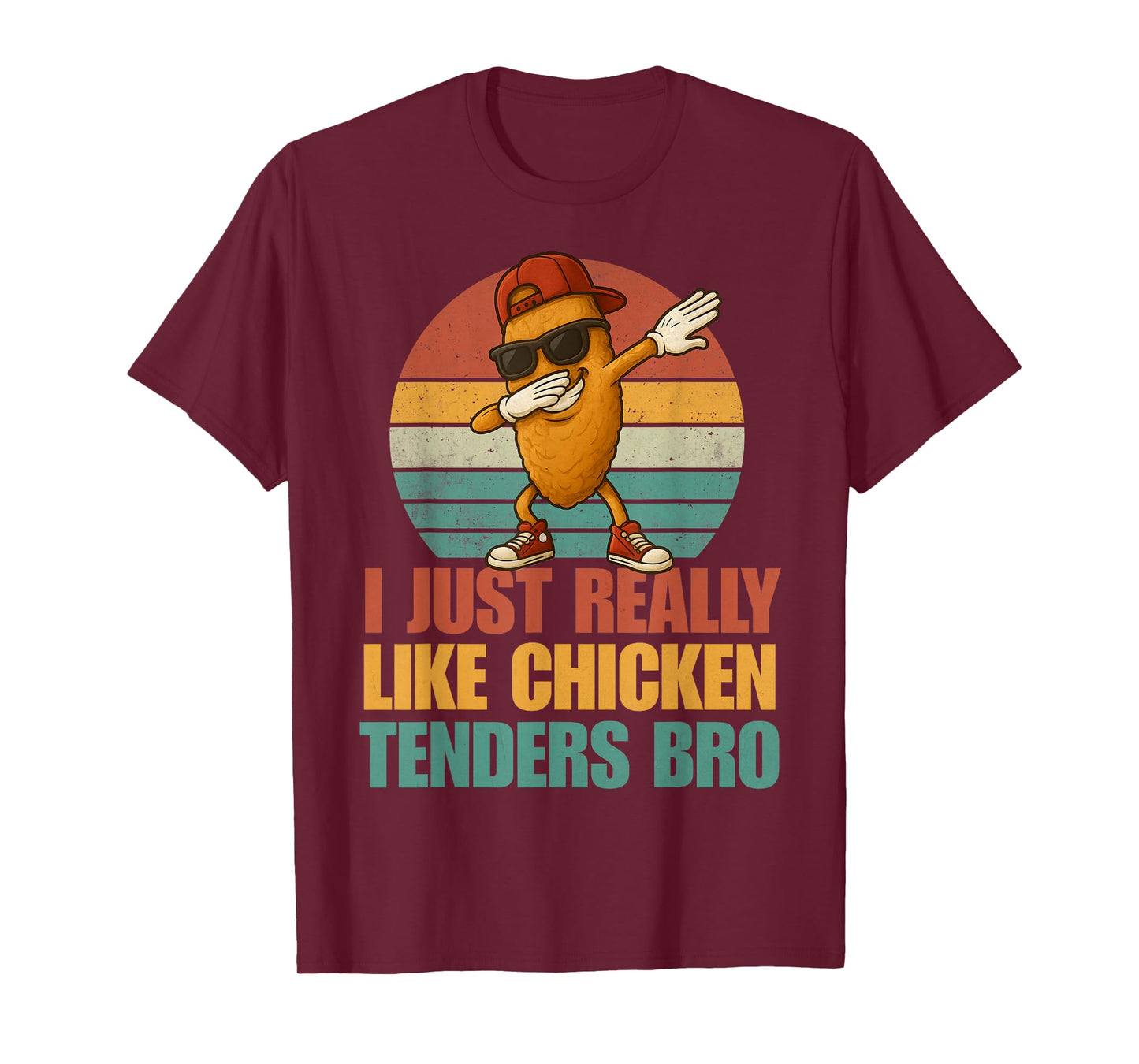 Funny Dabbing Chicken Tenders Bro Boys Kids Retro Fast Food T-Shirt