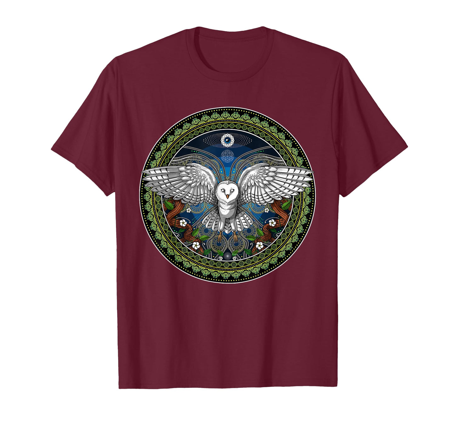 Owl Bird Psychedelic Sacred Geometry T-Shirt
