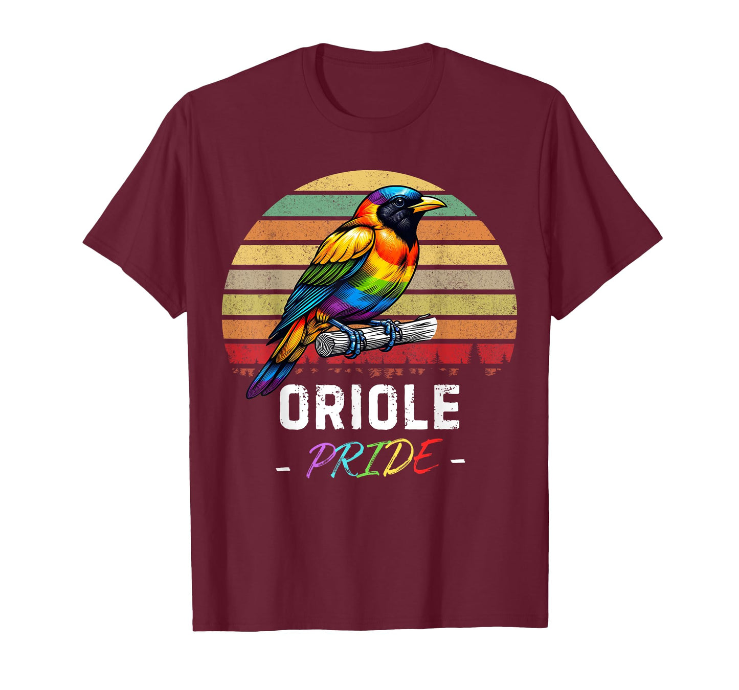 Oriole Bird Pride Day LGBTQ Gay Lesbian Vintage Retro Oriole T-Shirt