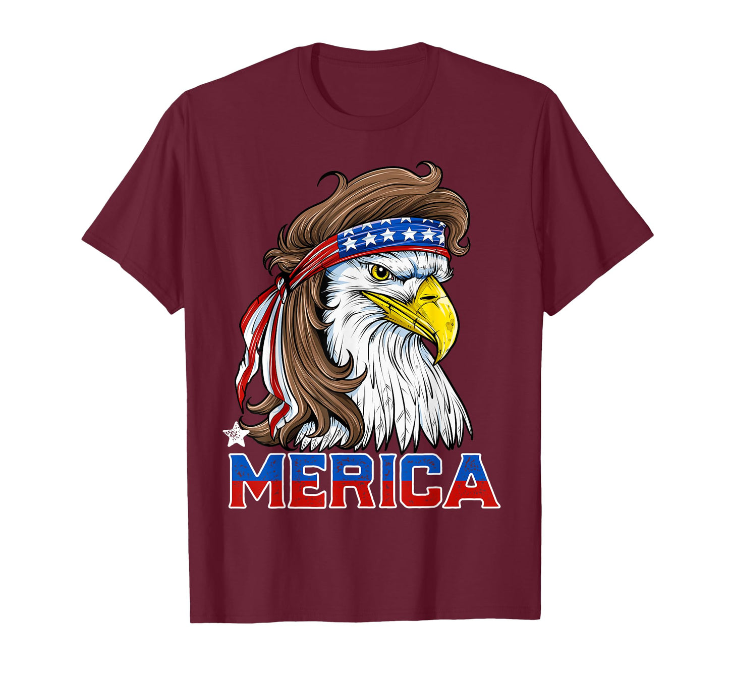 Merica Eagle Mullet 4th of July Men Women American Flag USA T-Shirt