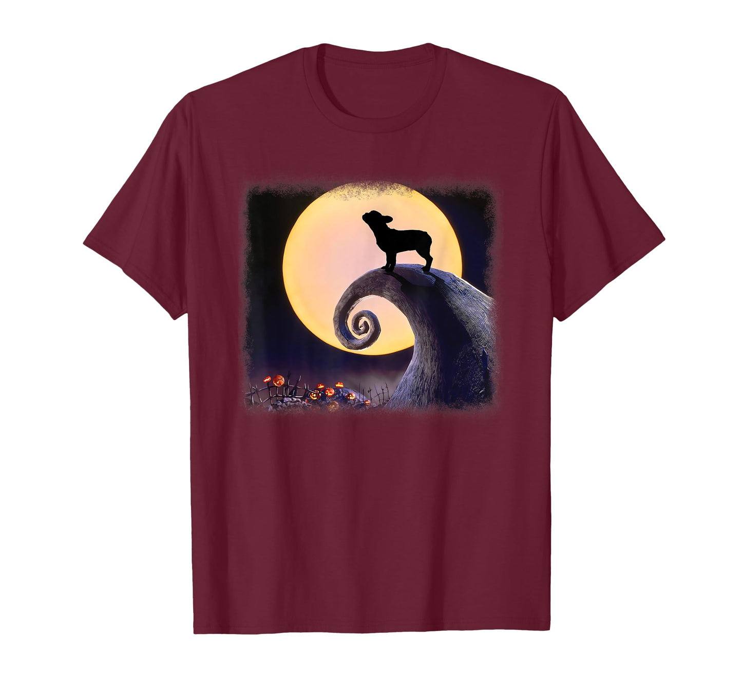 Funny French Bulldog and Moon Halloween Costume Men Women Kids T-Shirt