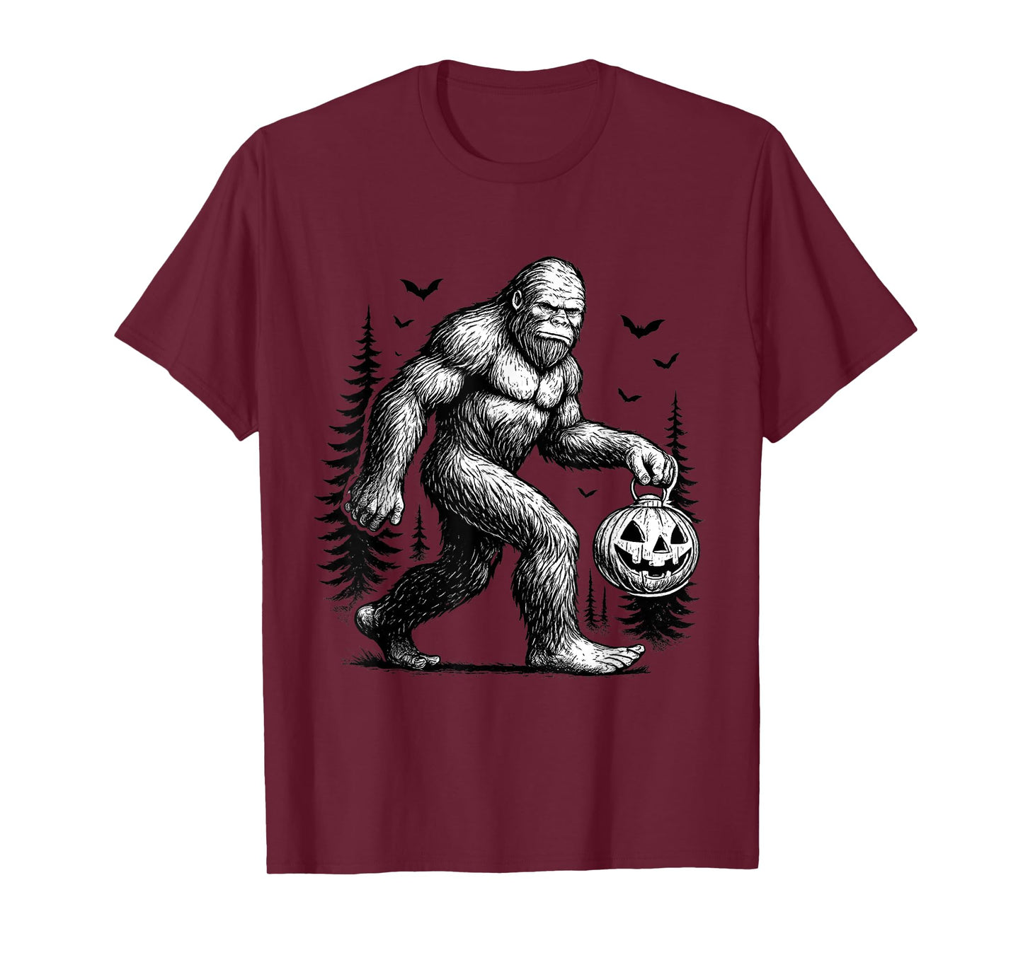 Spooky Halloween Bigfoot Pumskin Shirt Men Women T-Shirt