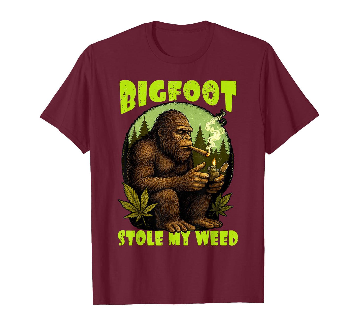 Cannabis Weed Lover Bigfoot Smoking Bigfoot Stole My Weed T-Shirt