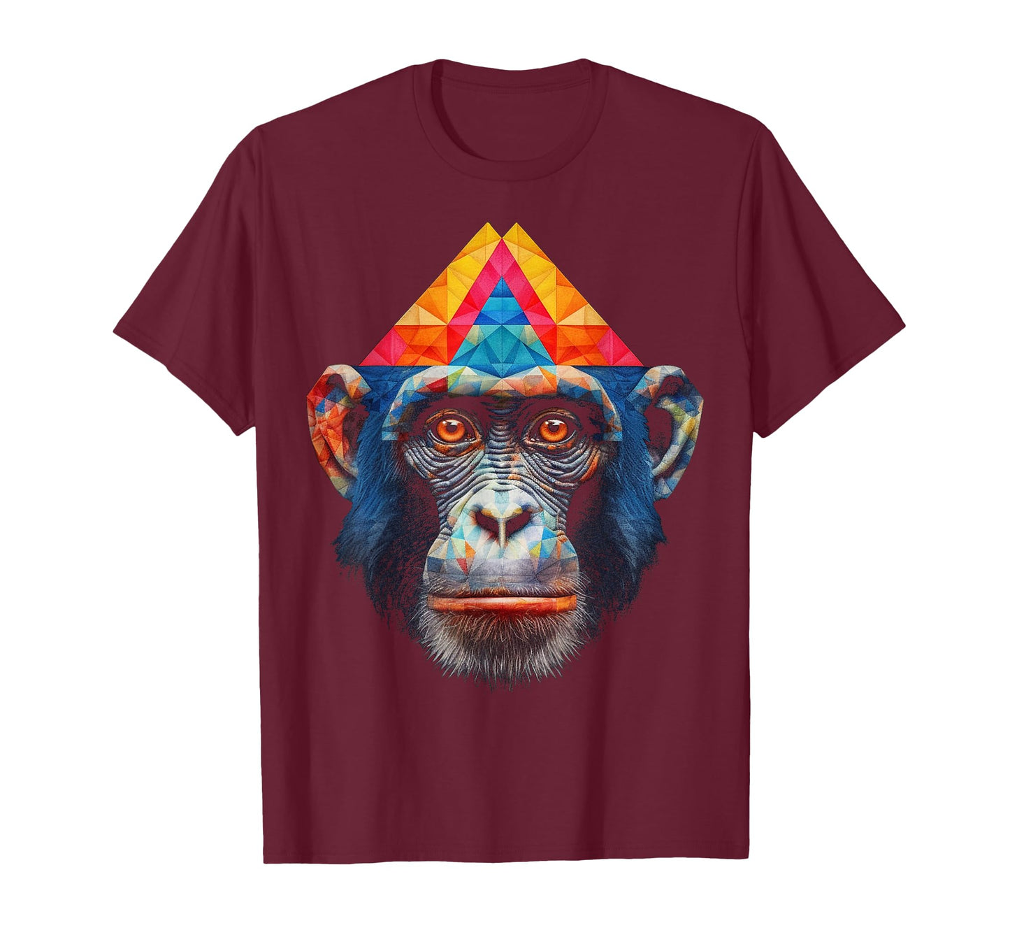 Monkey Polygon Colourful Zoo Animal Lover Motif Animal Monkey T-Shirt