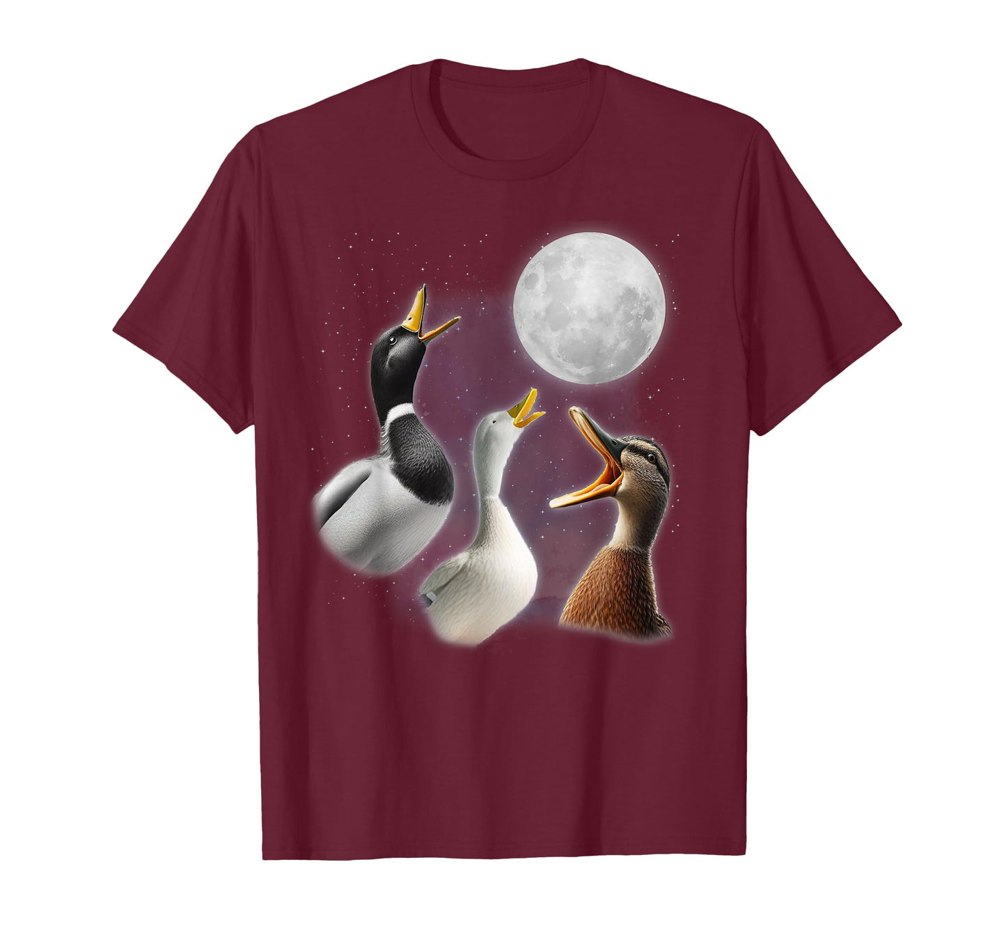 3 Ducks Howling At The Moon Funny Duck Lover Ornithologist T-Shirt