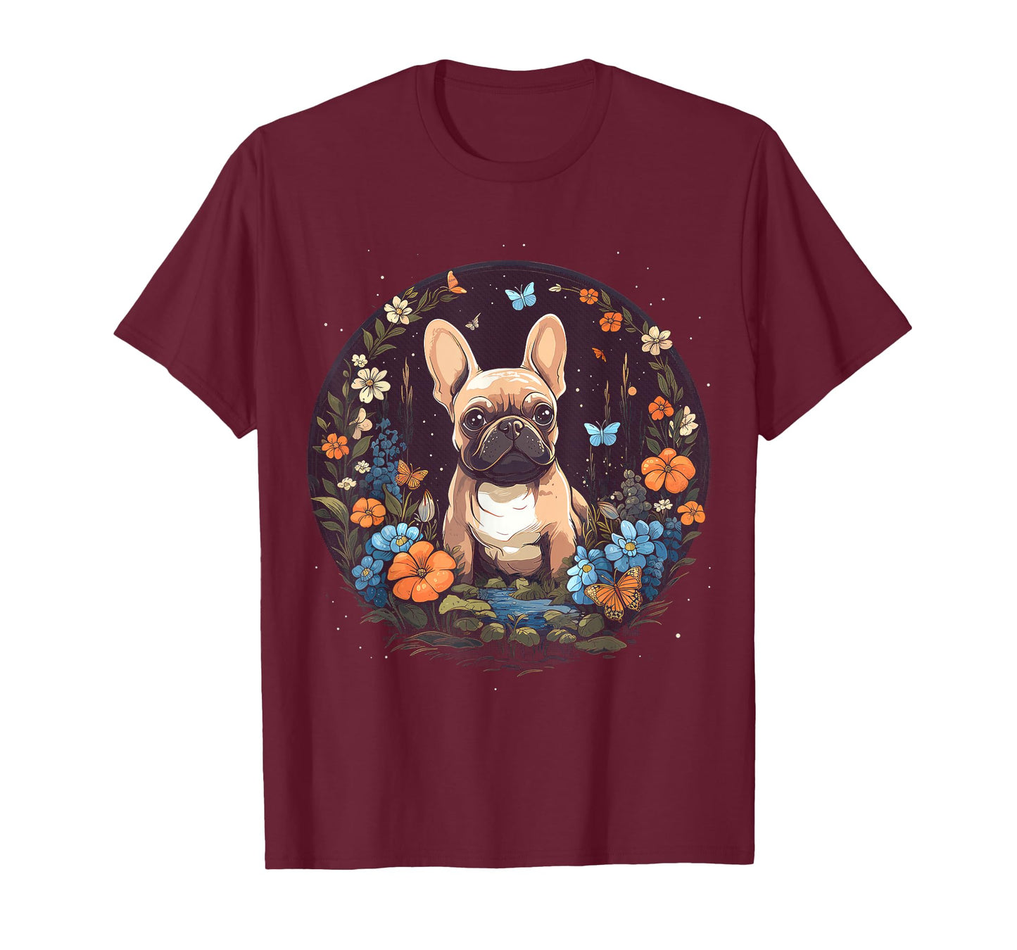 French Bulldog Mom Dog Lover Floral Dog Owner Women T-Shirt