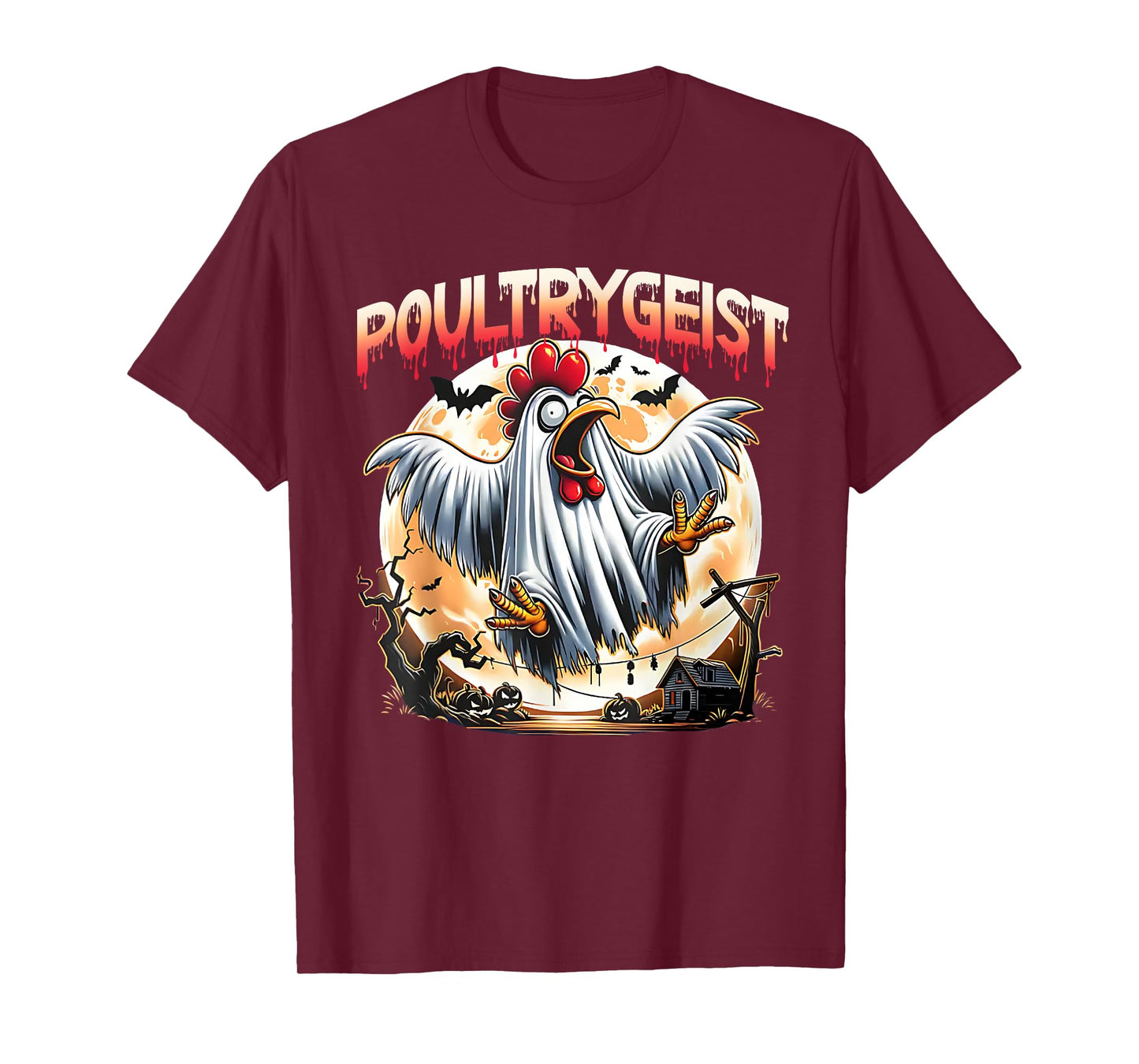 Funny Chicken Halloween Spooky Chicken Poultrygeist Parade T-Shirt
