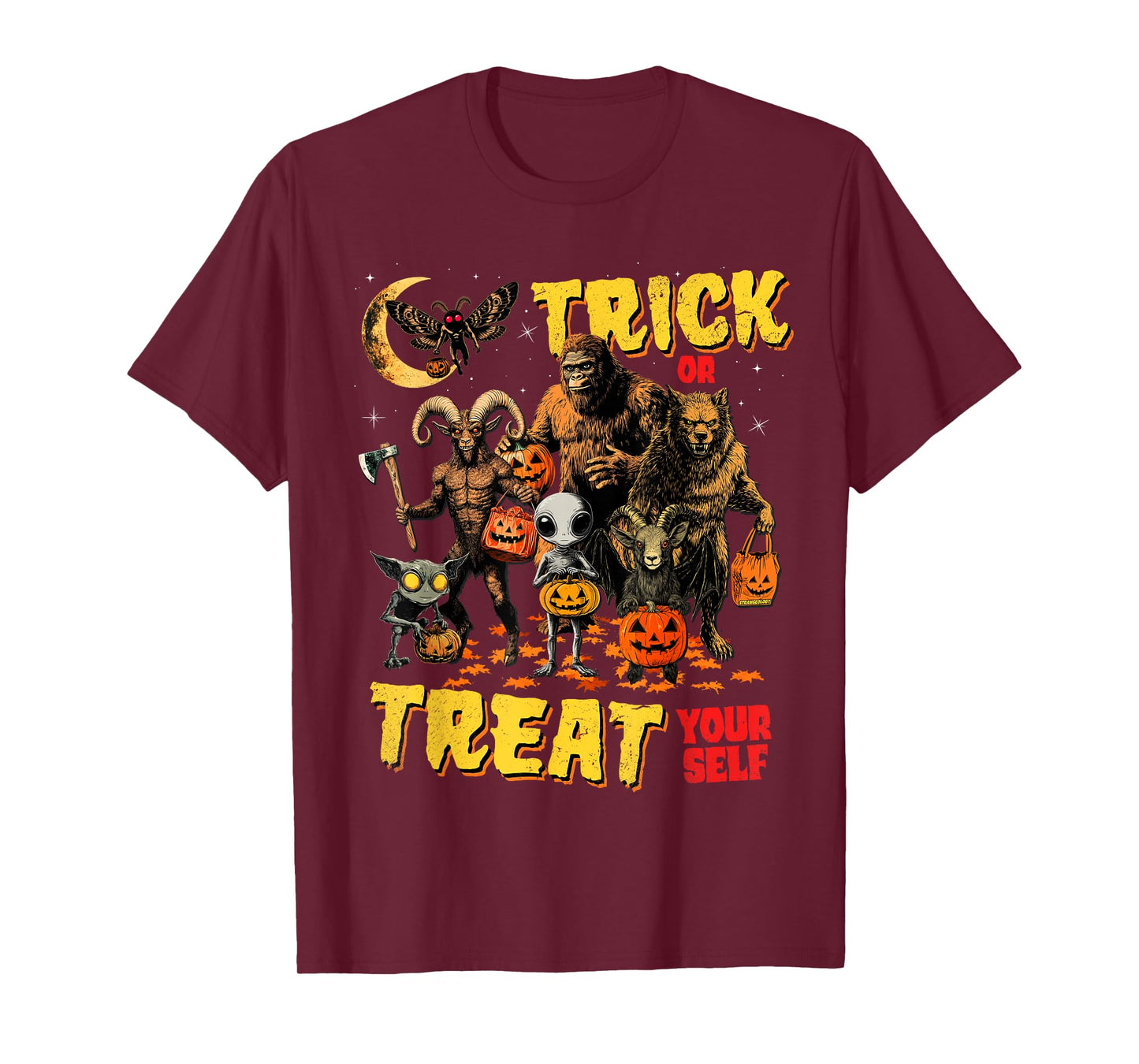 Trick Or Treat Yourself Cryptid Bigfoot Dogman Halloween T-Shirt