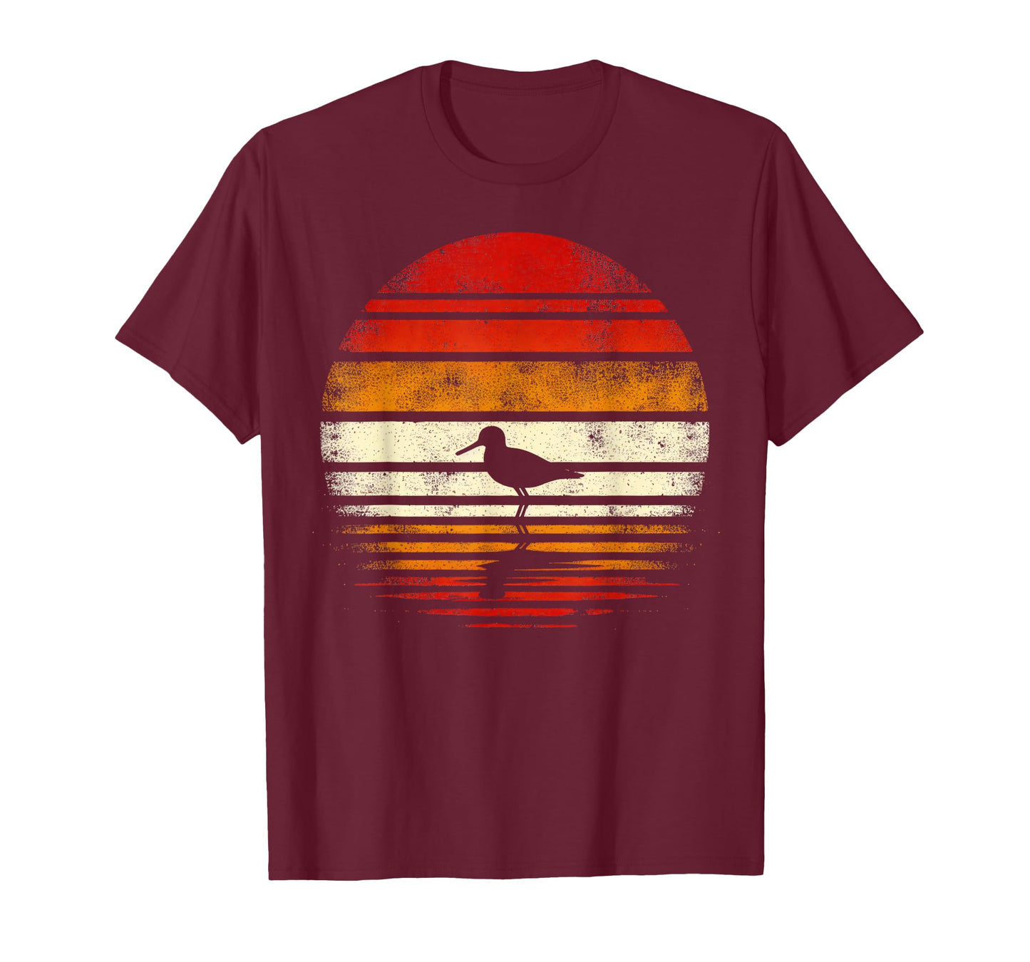 Sandpiper Bird Sunset Retro Style Safari Vintage 70s T-Shirt