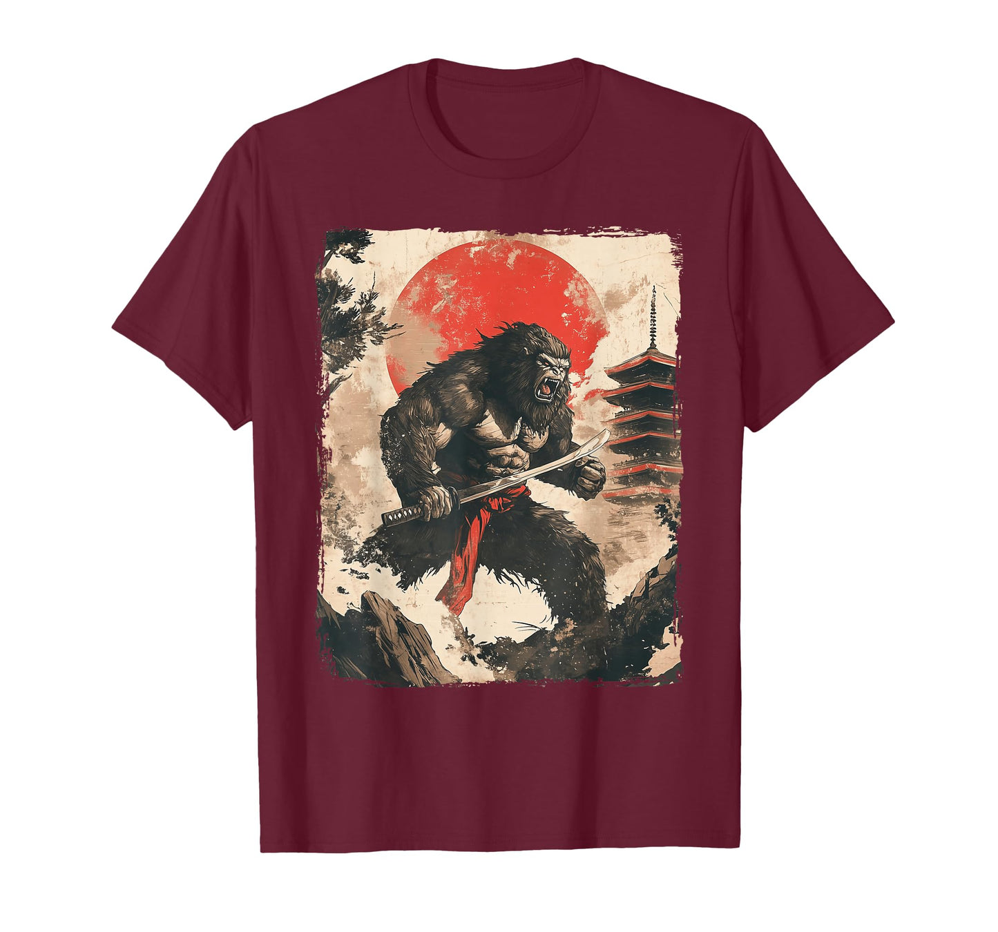 Bigfoot Samurai Japanese Sword Sasquatch T-Shirt