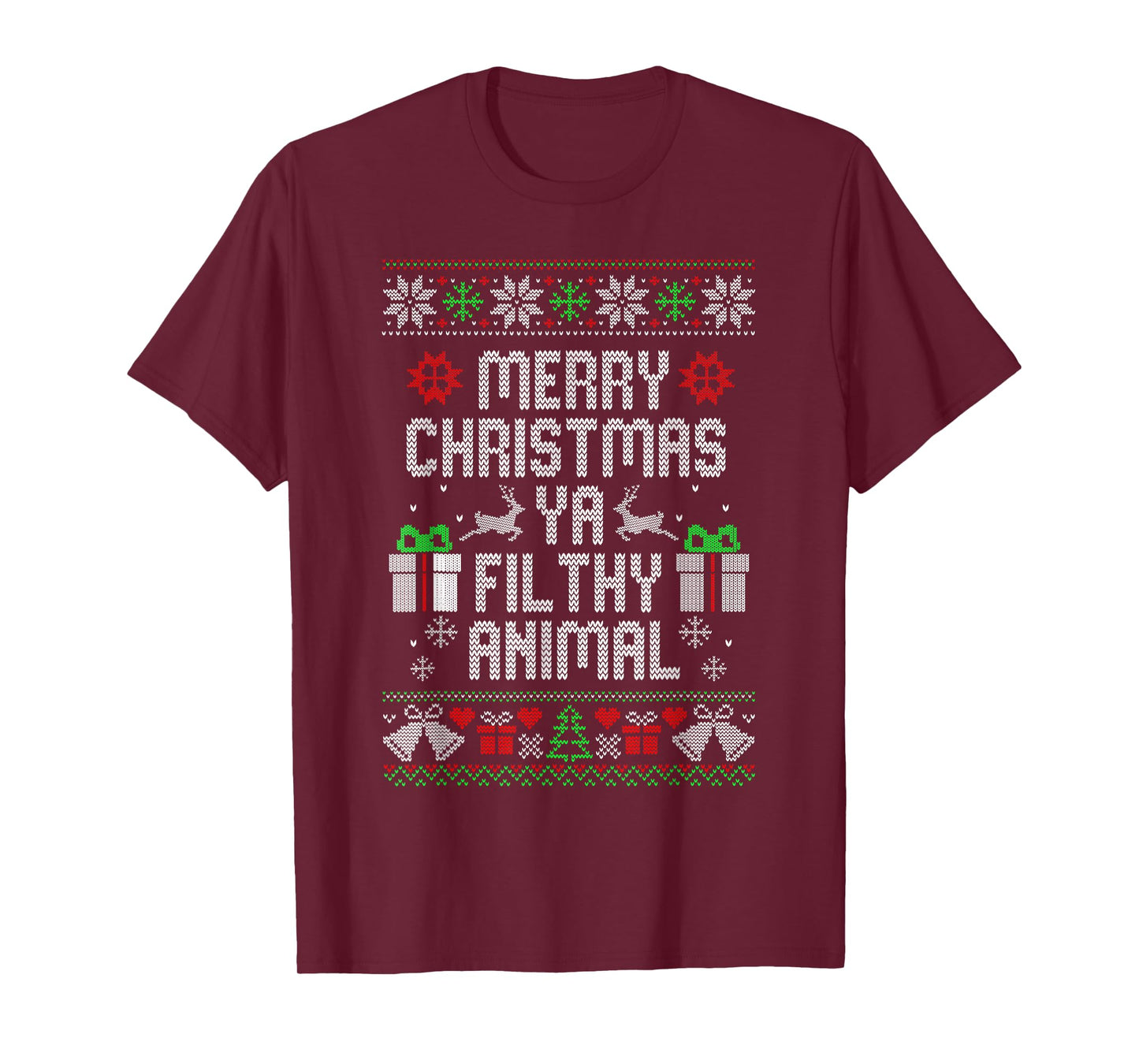 Merry Christmas Animal Filthy Ya Xmas Pajama T-Shirt