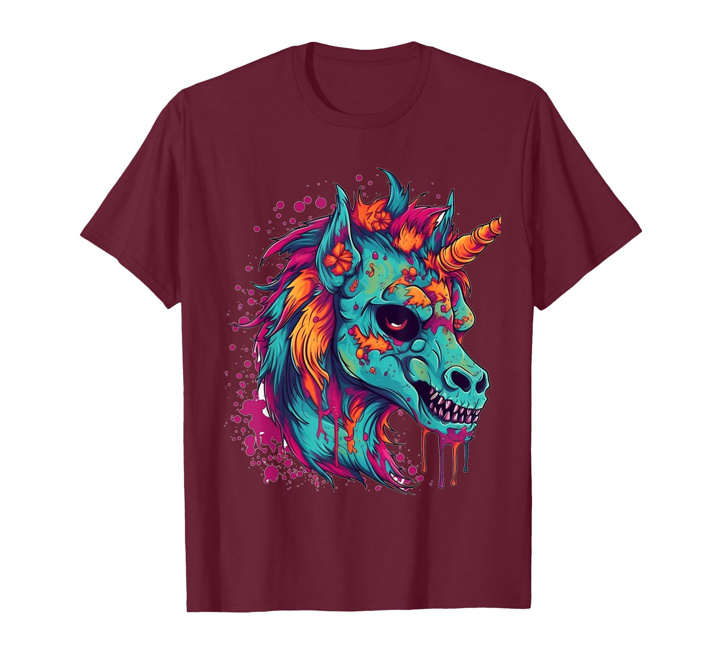 Zombie Unicorn Halloween Costume Scary Magical Women Girls T-Shirt
