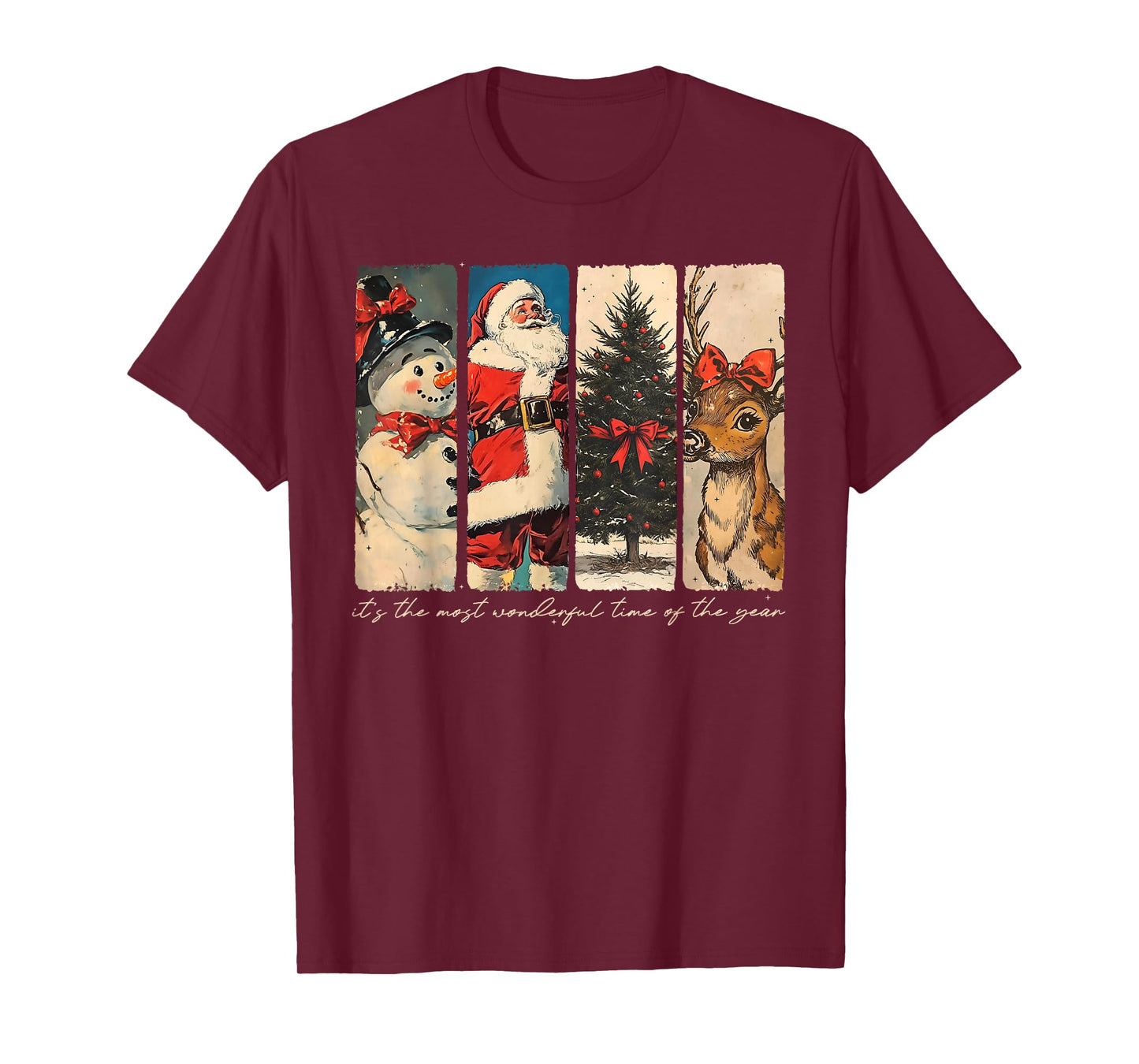 Reindeer Santa Snowman Christmas Xmas Tree Family Holiday T-Shirt