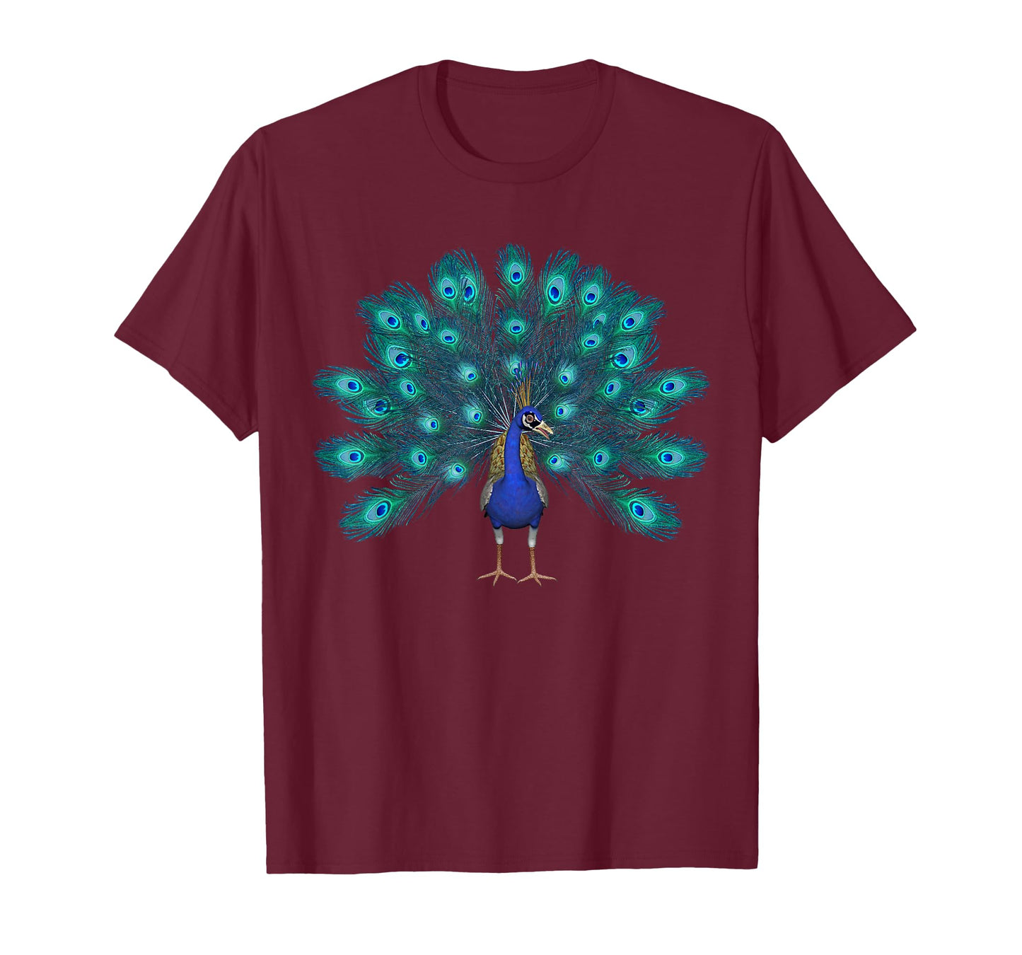 Cute Blue Peacock Print Teal Feathers Clothes T-Shirt